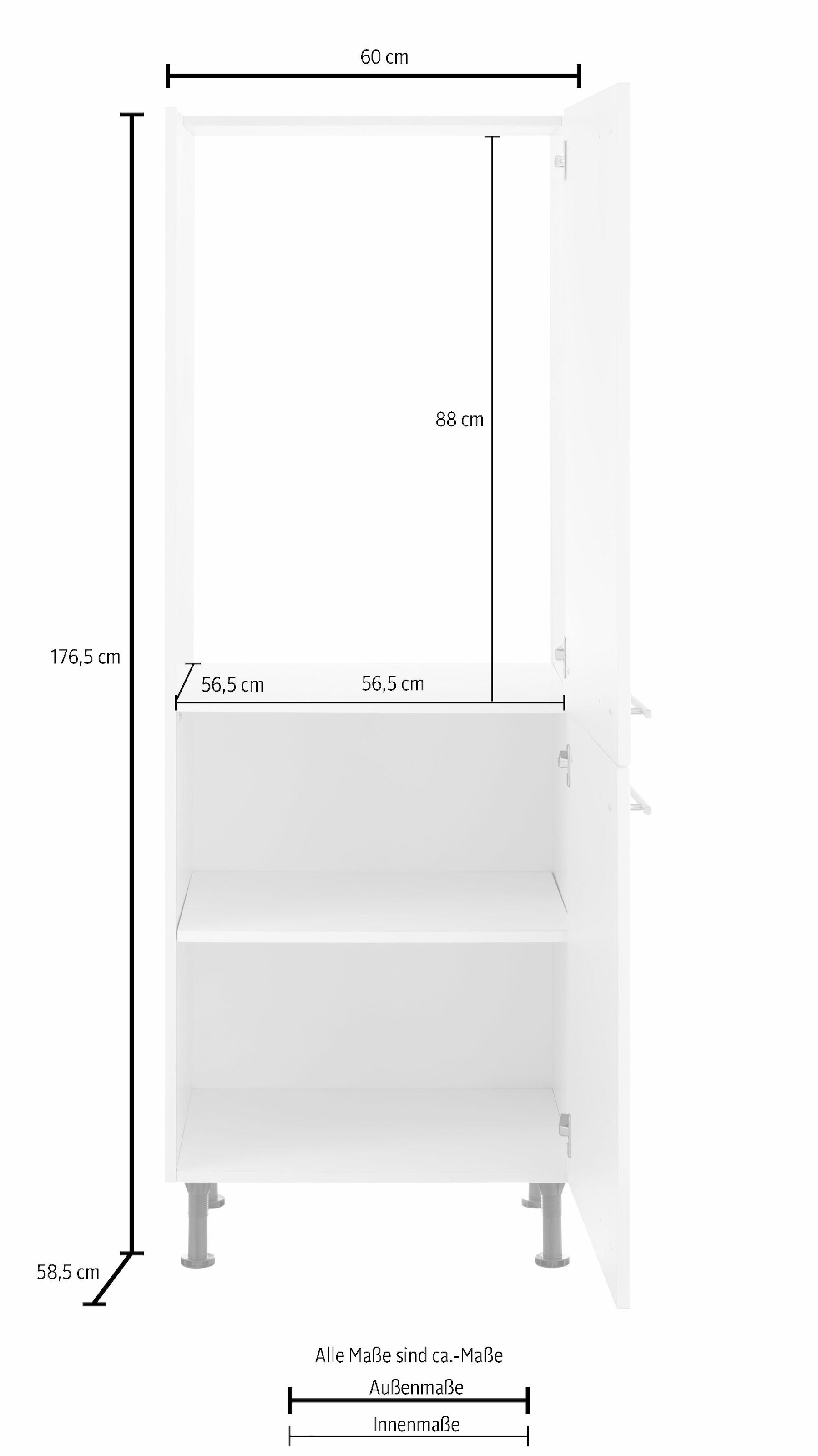 OPTIFIT Kühlumbauschrank »Bern«, 60 cm breit, 176 cm hoch, höhenverstellbare  Stellfüße, Nischenmaß 88 bei OTTO