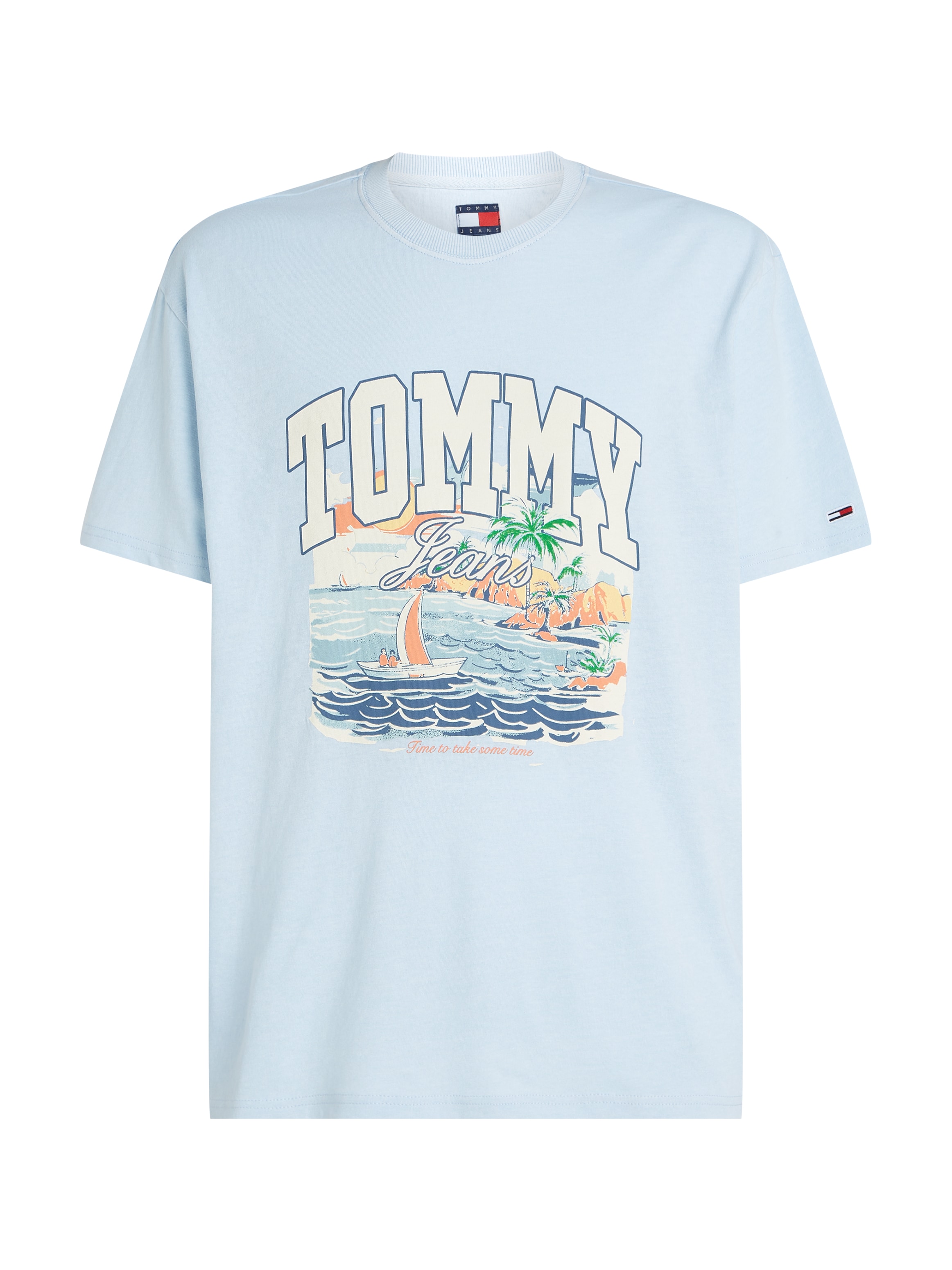 Tommy Jeans T-Shirt »TJM RLX ARCH SAILING SS TEE EXT«, mit großem, mehrfarbigen Print auf der Brust