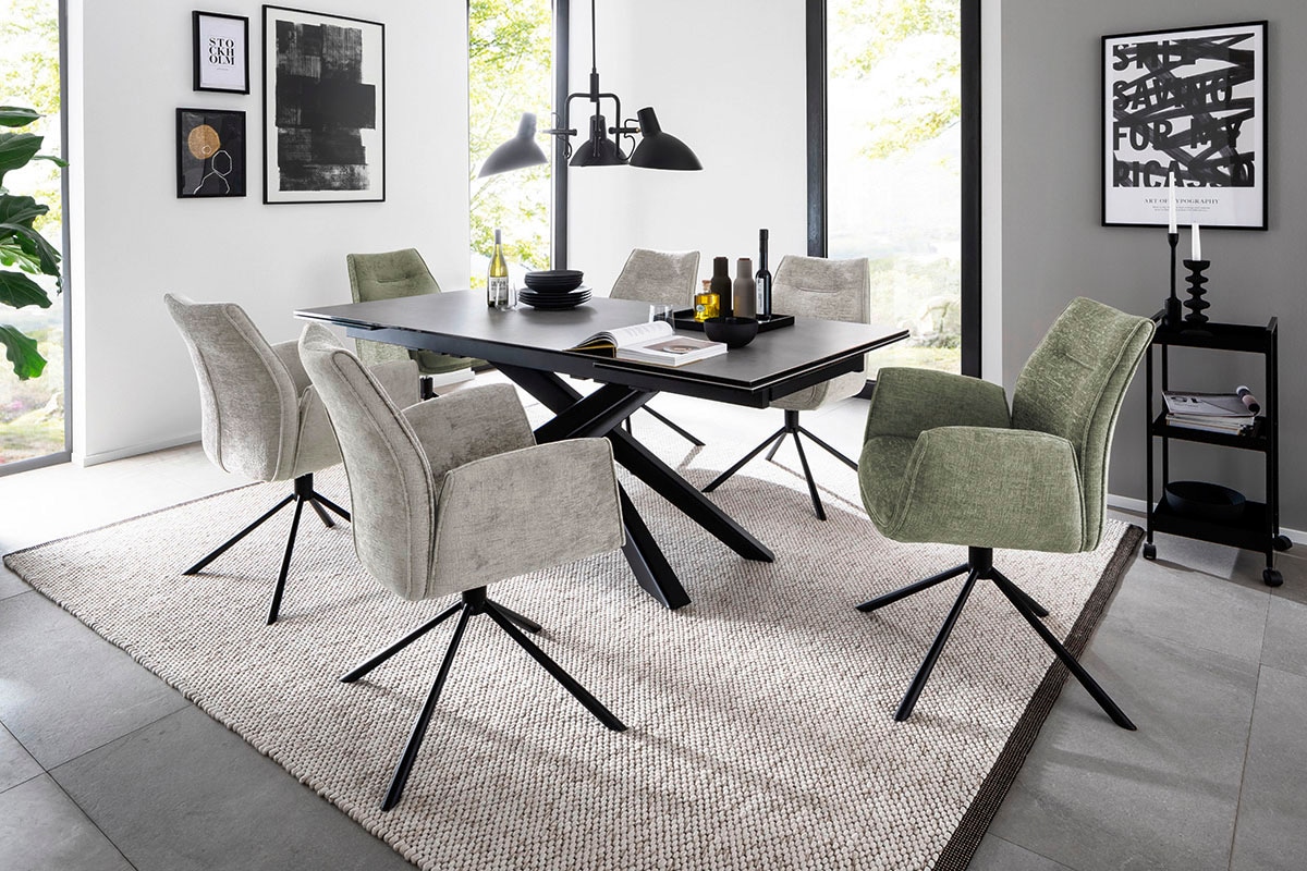 MCA furniture Esstisch »TESERO Auszugtisch 200-300 cm«, (Einzelstück), Keramik,Metall,Marmor-Optik,ausziehbar,belastbar 100kg,10-12 Pers.