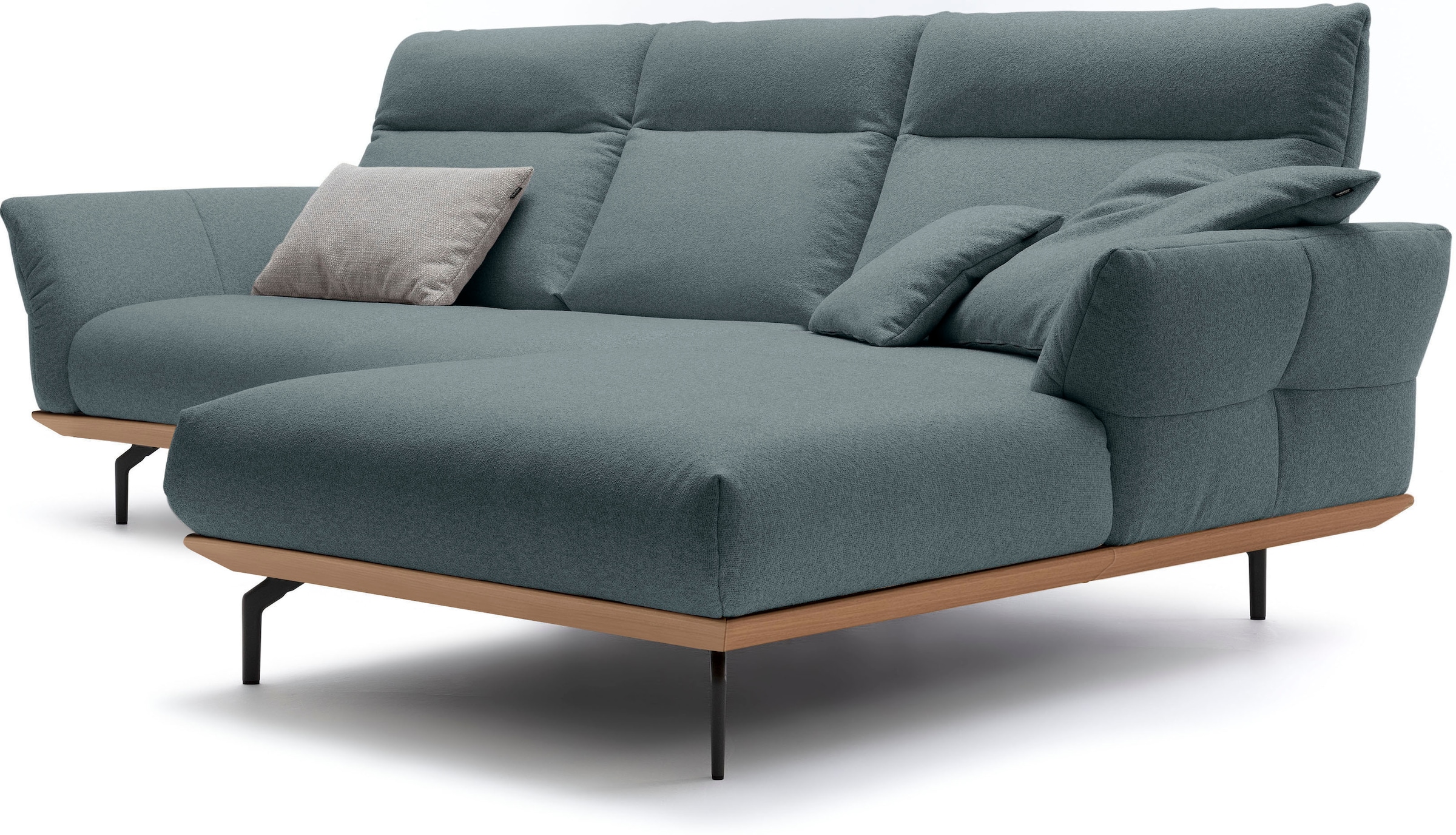 Creation BY ROLF BENZ Ecksofa »CR.460«, Sockel in Eiche, Alugussfüße in umbragrau, Breite 298 cm
