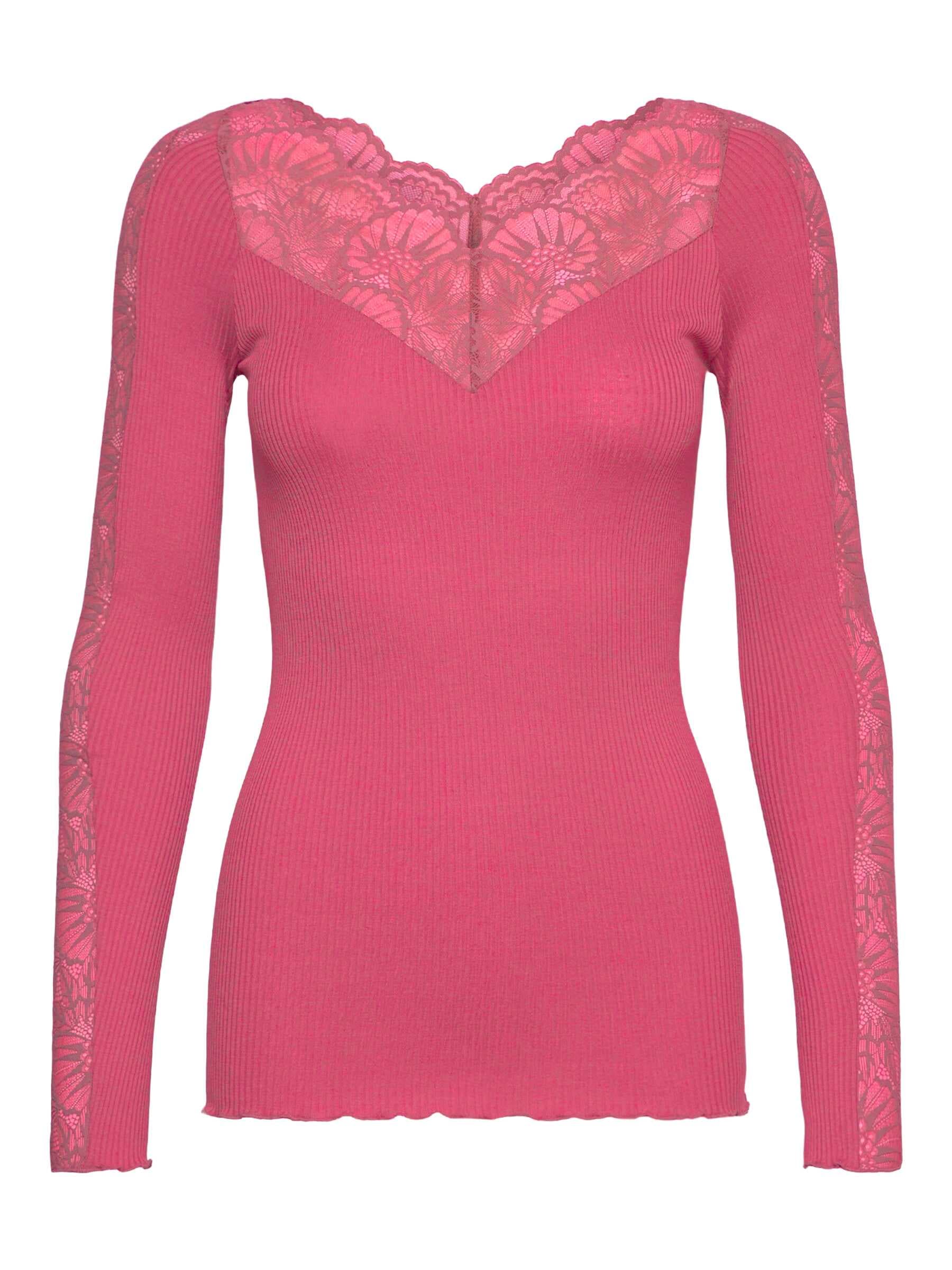 rosemunde Spitzenshirt »Beatha lace longsleeve« elastisch weiche Vintage-Spitze am Ausschnitt und entlang der Ärmel