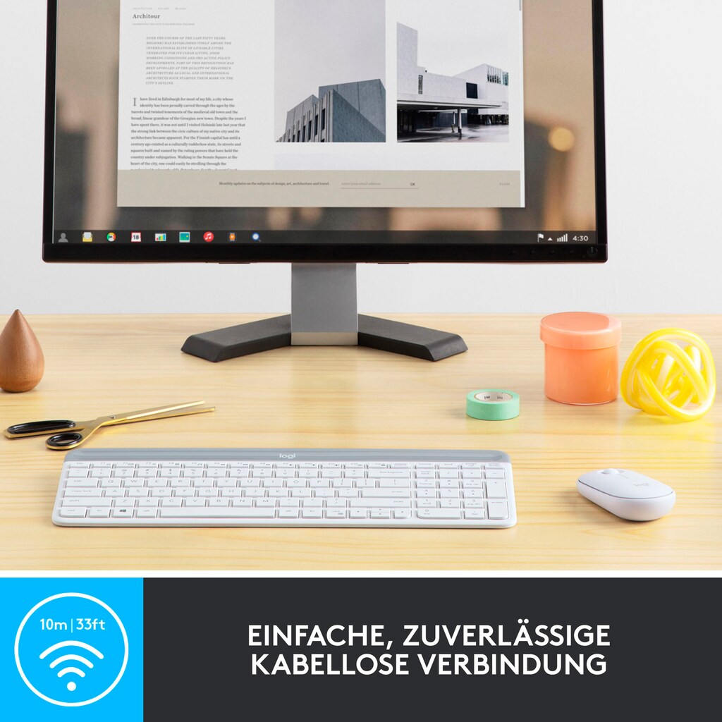 Logitech Tastatur- und Maus-Set »Slim Wireless MK470«