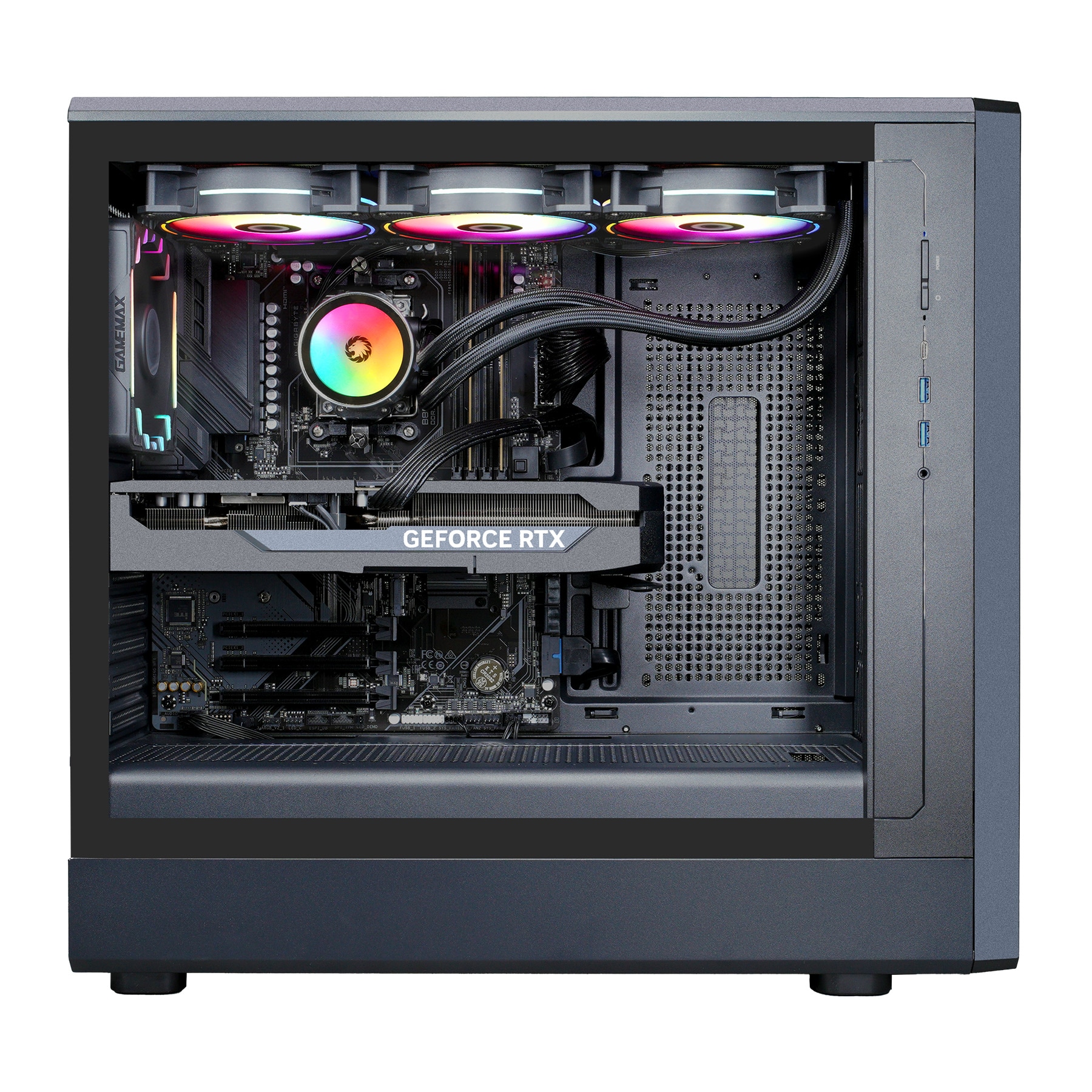 GAMEMAX Gaming-PC »CLAW BK 8097 AMD Ryzen 5 9600X 32GB DDR5 1TB SSD RTX 5060« DDR5 RAM, Windows 11, Wasserkühlung