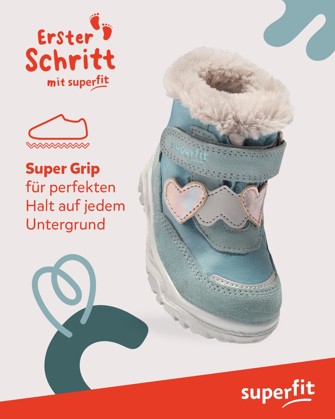 Superfit Winterboots »HUSKY WMS: Mittel«  Klettstiefel mit wasserdichtem GORE TEX, Größenschablone zum Download