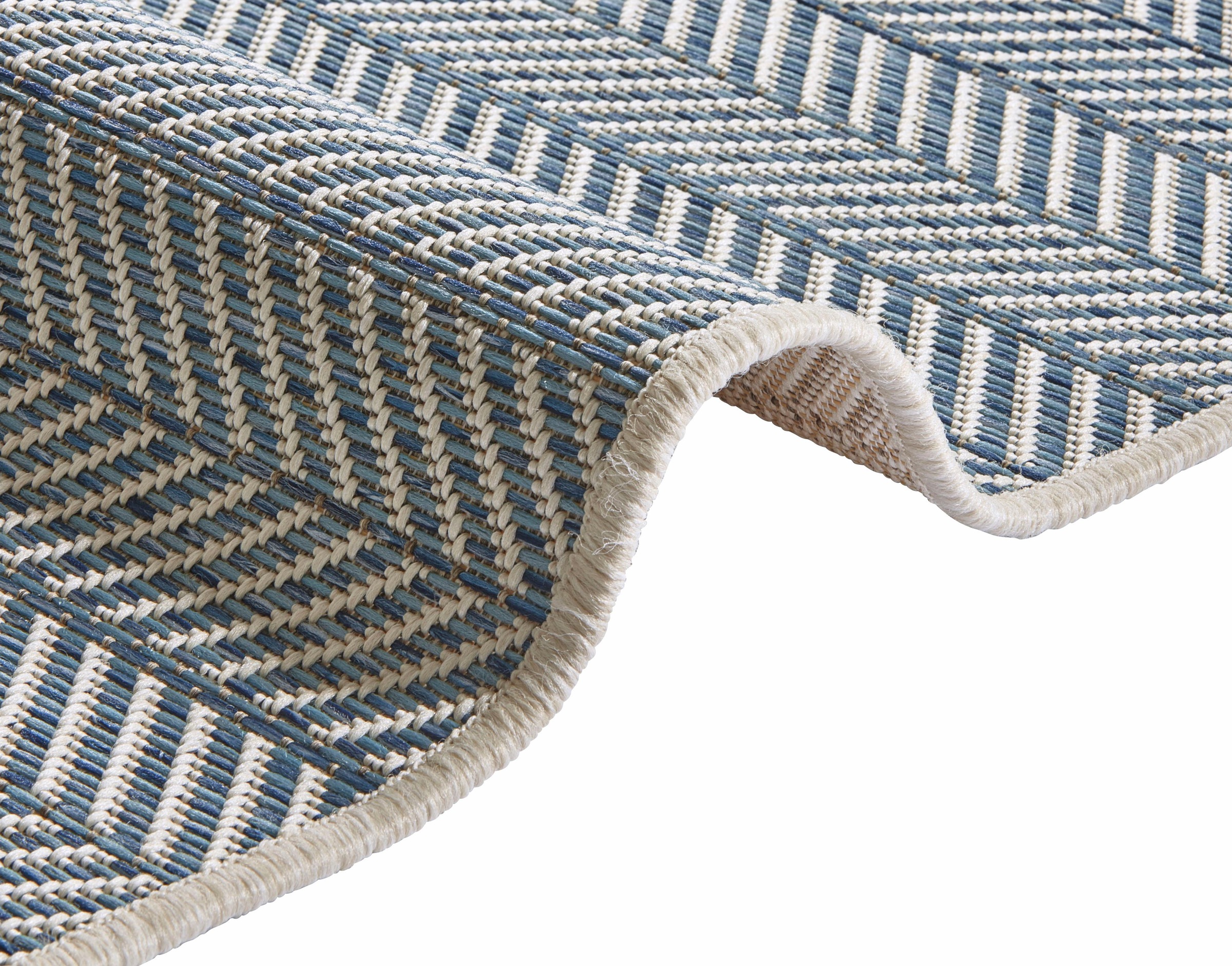 NORTHRUGS Teppich »Caribbean«, rechteckig, 4 mm Höhe, In-und Outdoor geeignet, Strapazierfähig und pflegeleicht, Flachgewebe