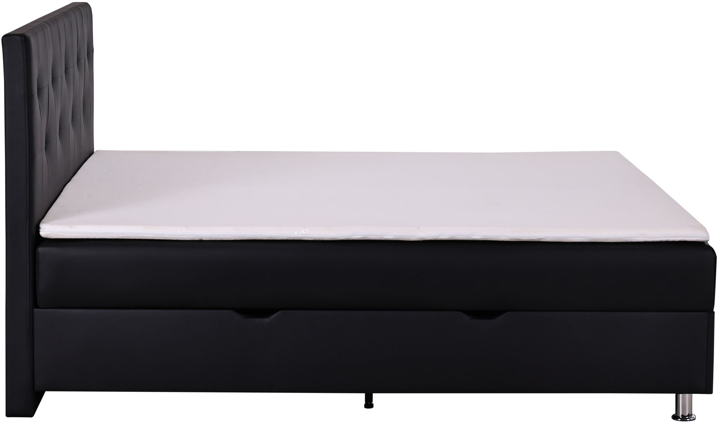 Home affaire Boxbett »Big Noux aus schwarzem Kunstleder mit Kristallsteinen im Kopfteil« inkl. Bettkasten, erhältlich in der Größe 180x200cm