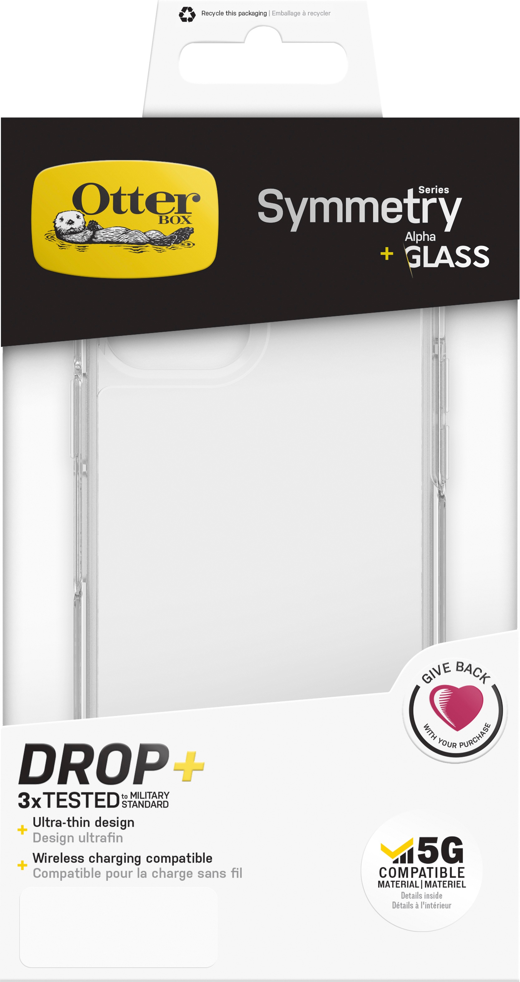Otterbox Smartphone-Hülle »Symmetry Clear + Alpha Glass iPhone 12 / iPhone 12 Pro«, iPhone 12 Pro-iPhone 12, mit zusätzlichem Schutzglas