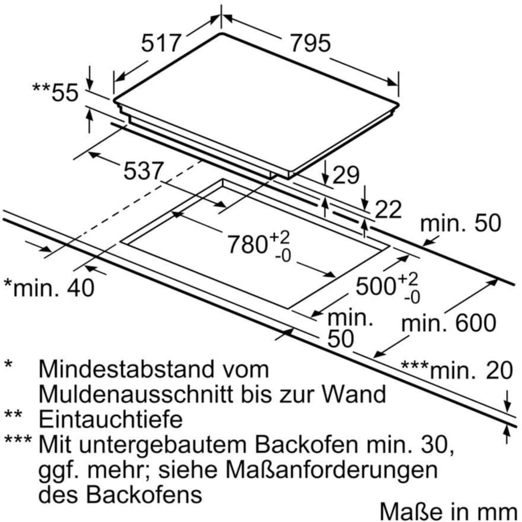 SIEMENS Flex-Induktions-Kochfeld von SCHOTT CERAN® »EX845LYC1E«, EX845LYC1E