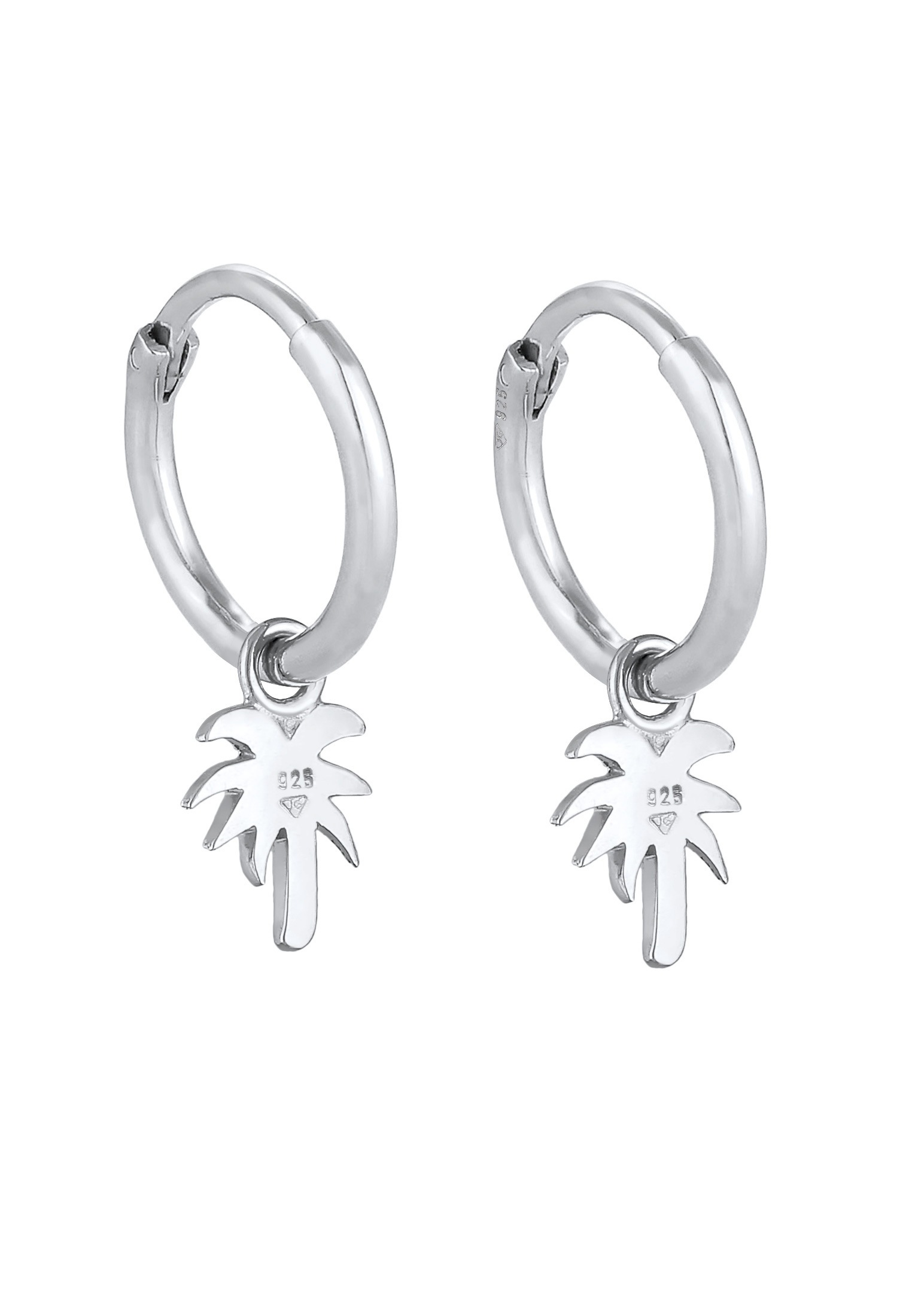 Elli Paar Creolen »Ohrringe Creolen Palme Trend Filigran 925 Silber«