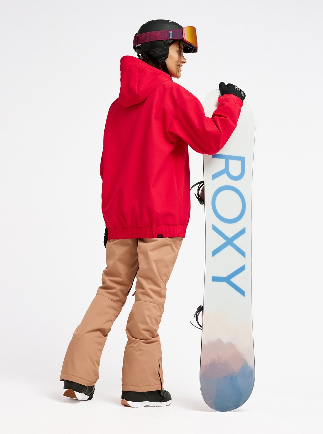 Roxy Skijacke »FROSTBLISHORT SLEEVE SOFTSHELL OVERHEAD« mit Kapuze sportlich, aus Polyester und Elasthan, wasserabweisend, windabweisend