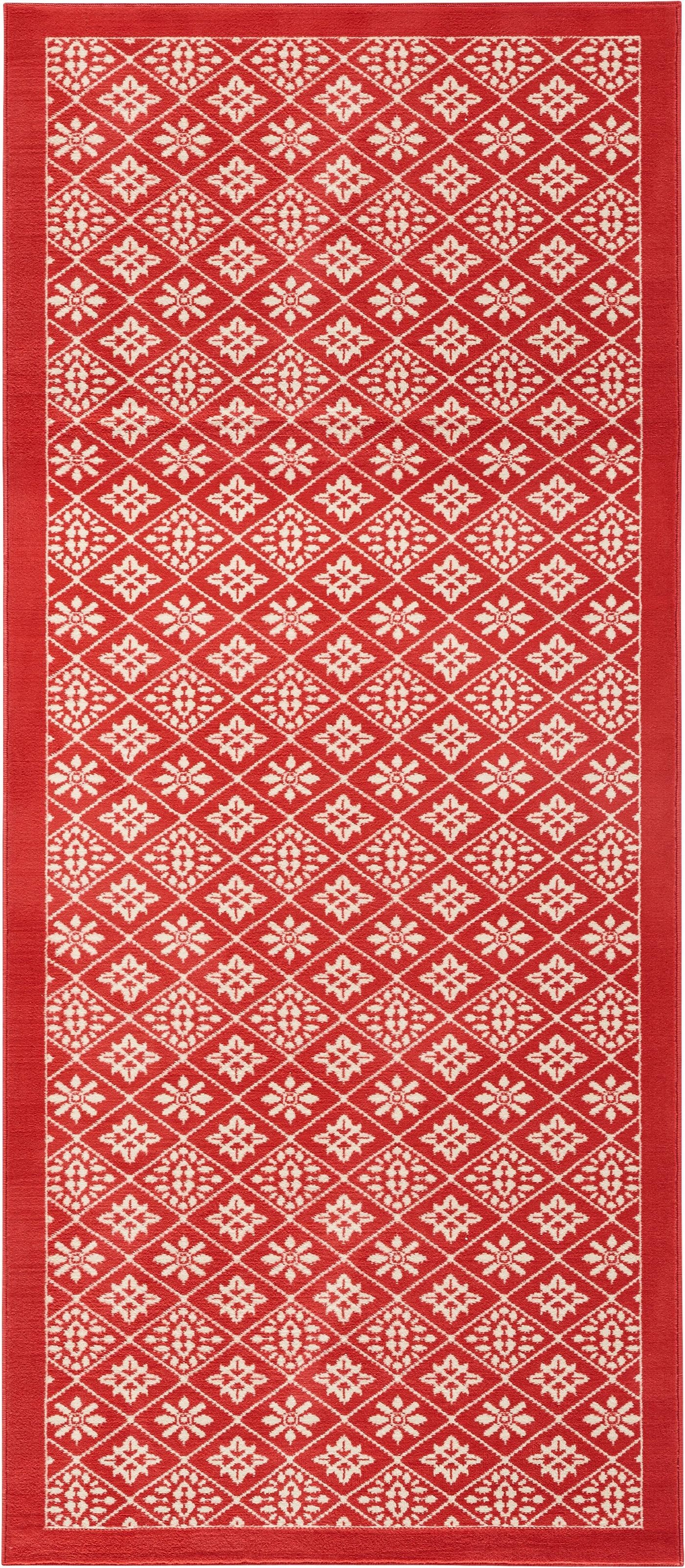 HANSE Home Läufer »Tile«, rechteckig, 9 mm Höhe, Kurzflor, Rauten Fliesen Design, Muster, mit Bordüre, mehrfarbig