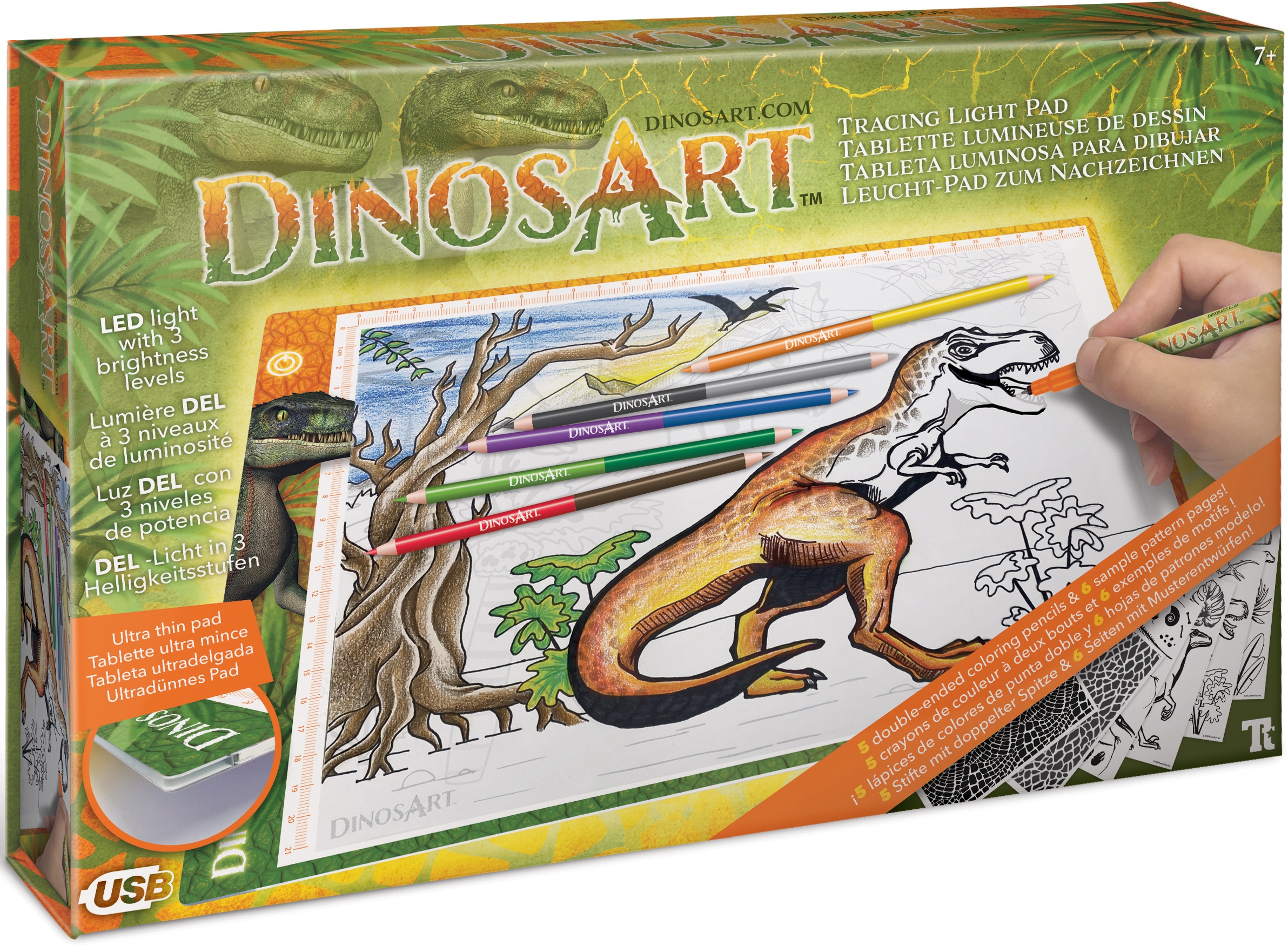 Dinos Art Malvorlage »Dinos Art, Dino Leuchtpad«, zum Nachzeichnen