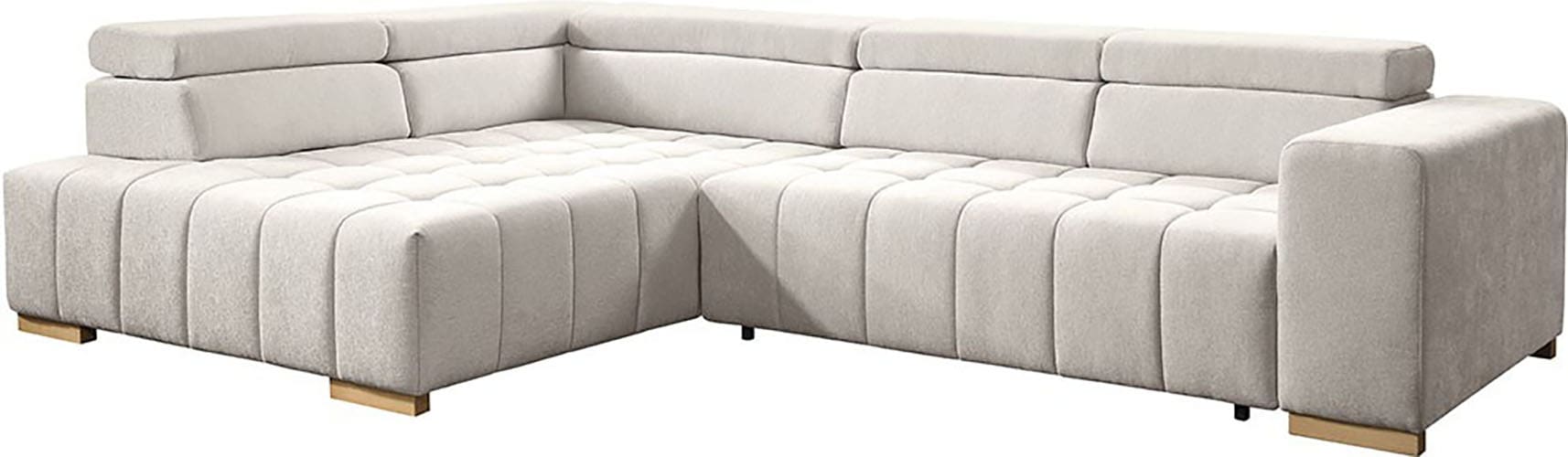 exxpo - sofa fashion Ecksofa »Elianos, hoher Sitzkomfort, aufwendige Kreuzsteppung im Sitz, L-Form«