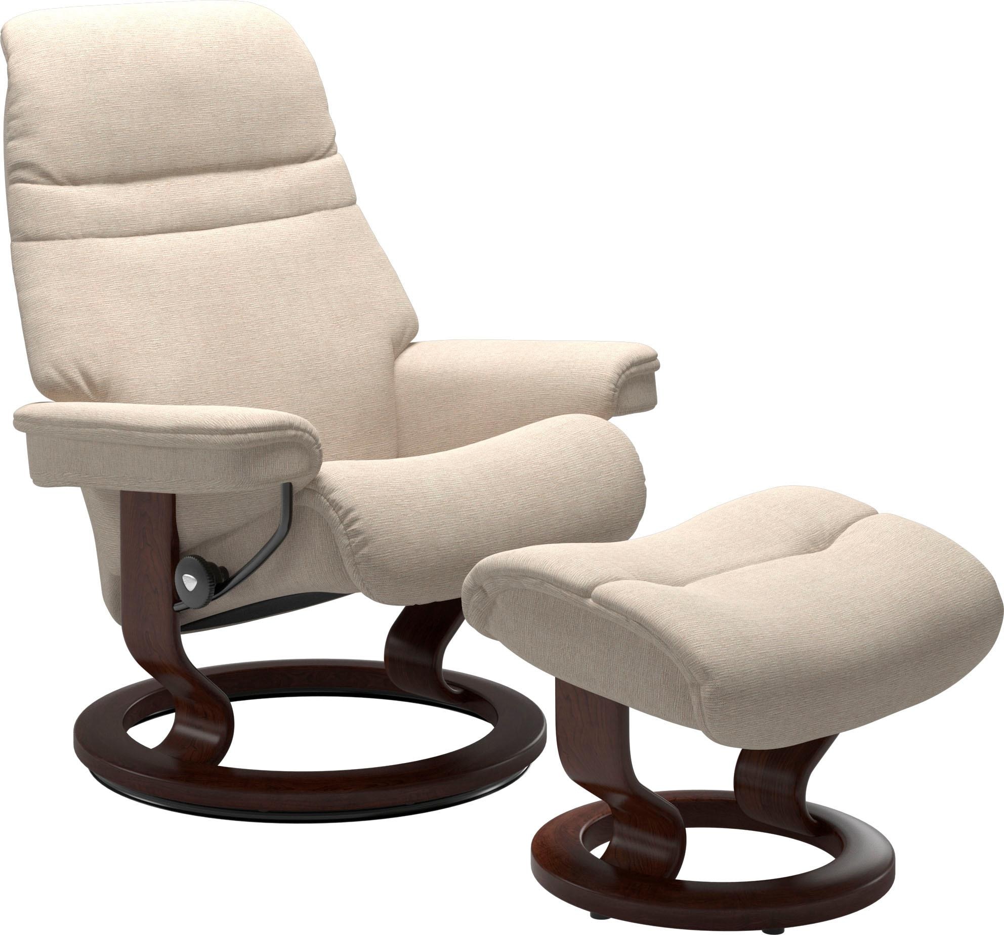 Stressless® Relaxsessel »Sunrise«, (Set, Relaxsessel mit Hocker), mit Classic Base, Größe L, Gestell Braun