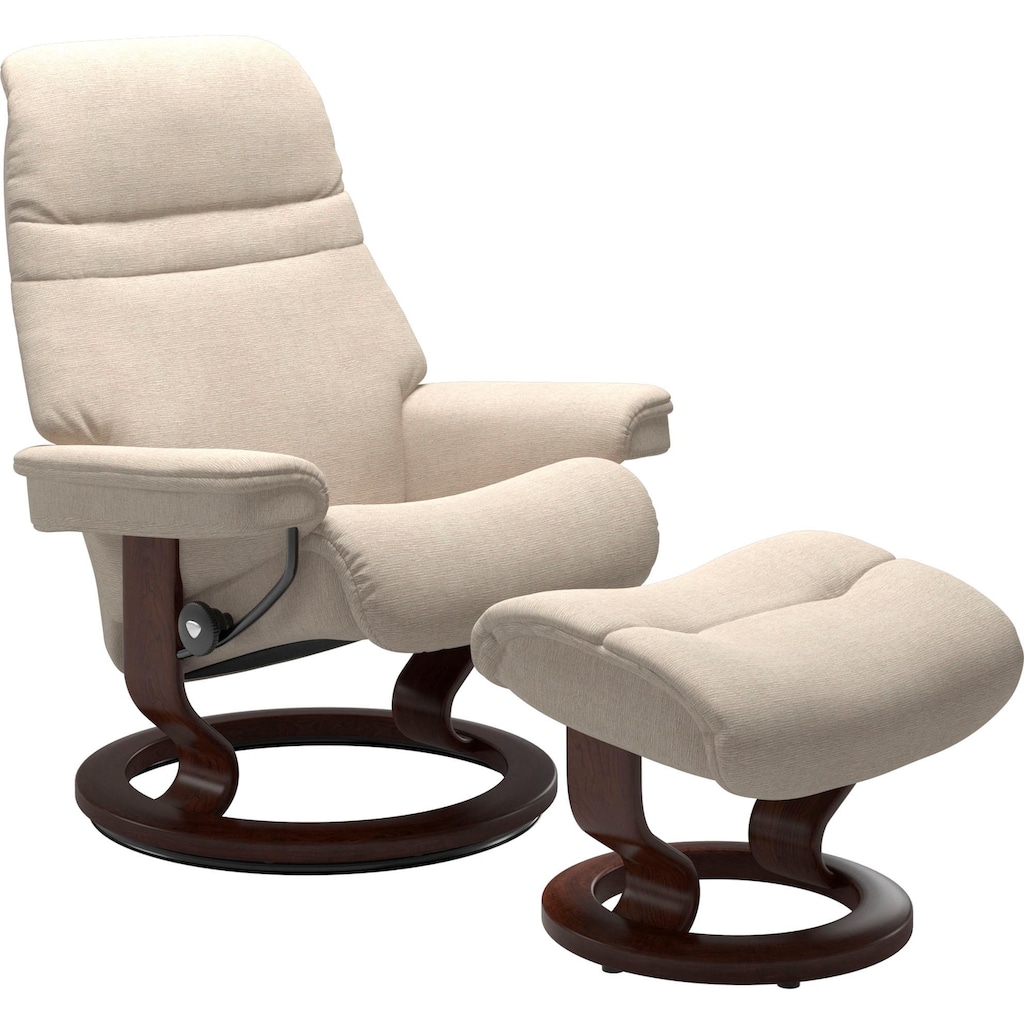 Stressless® Relaxsessel »Sunrise«, (Set, Relaxsessel mit Hocker), mit Classic Base, Größe L, Gestell Braun