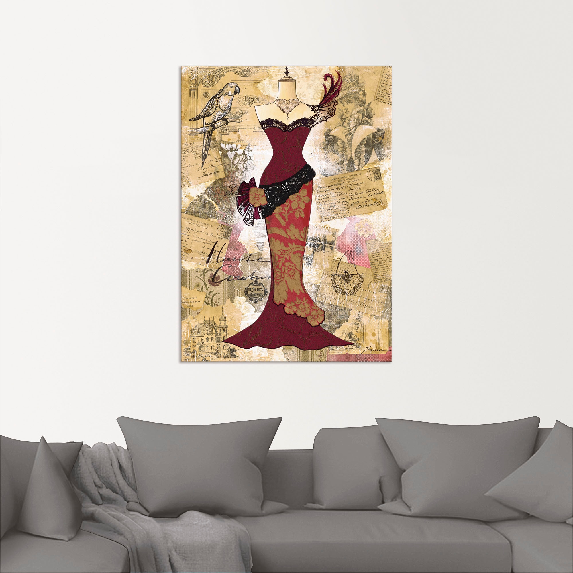 Artland Wandbild »Antikes Kleid - Collage«, Mode, (1 St.), als Alubild, Outdoorbild, Leinwandbild, Poster in verschied. Größen