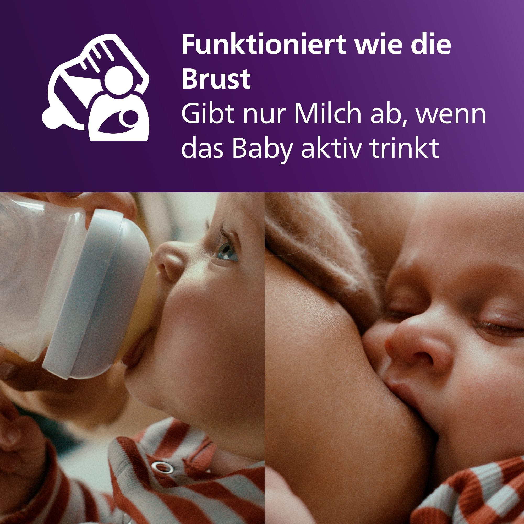 Philips AVENT Babyflasche »Natural Response Starter-Set für Neugeborene SCD838/11«, 4 Flaschen, ultra soft Schnuller und Flaschenbürste