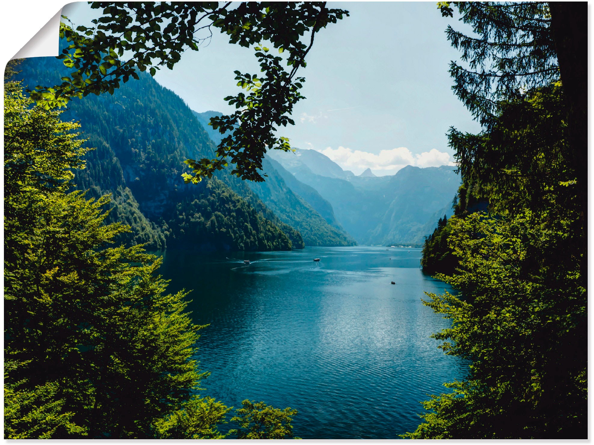 Artland Wandbild »Malerwinkel Königssee- Alpen«, Berge, (1 St.), in vielen Größen & Produktarten -Leinwandbild, Poster, Wandaufkleber / Wandtattoo auch für Badezimmer geeignet