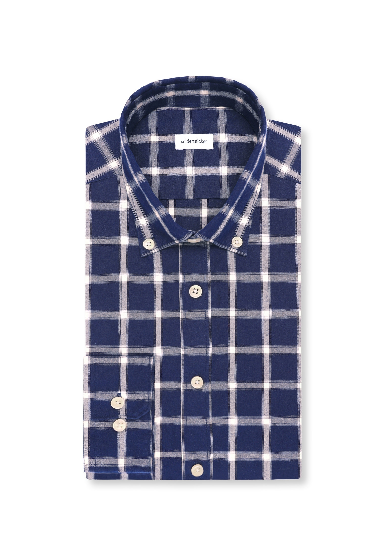 seidensticker Businesshemd Regular 1/1 Button-Down-Kragen Karo