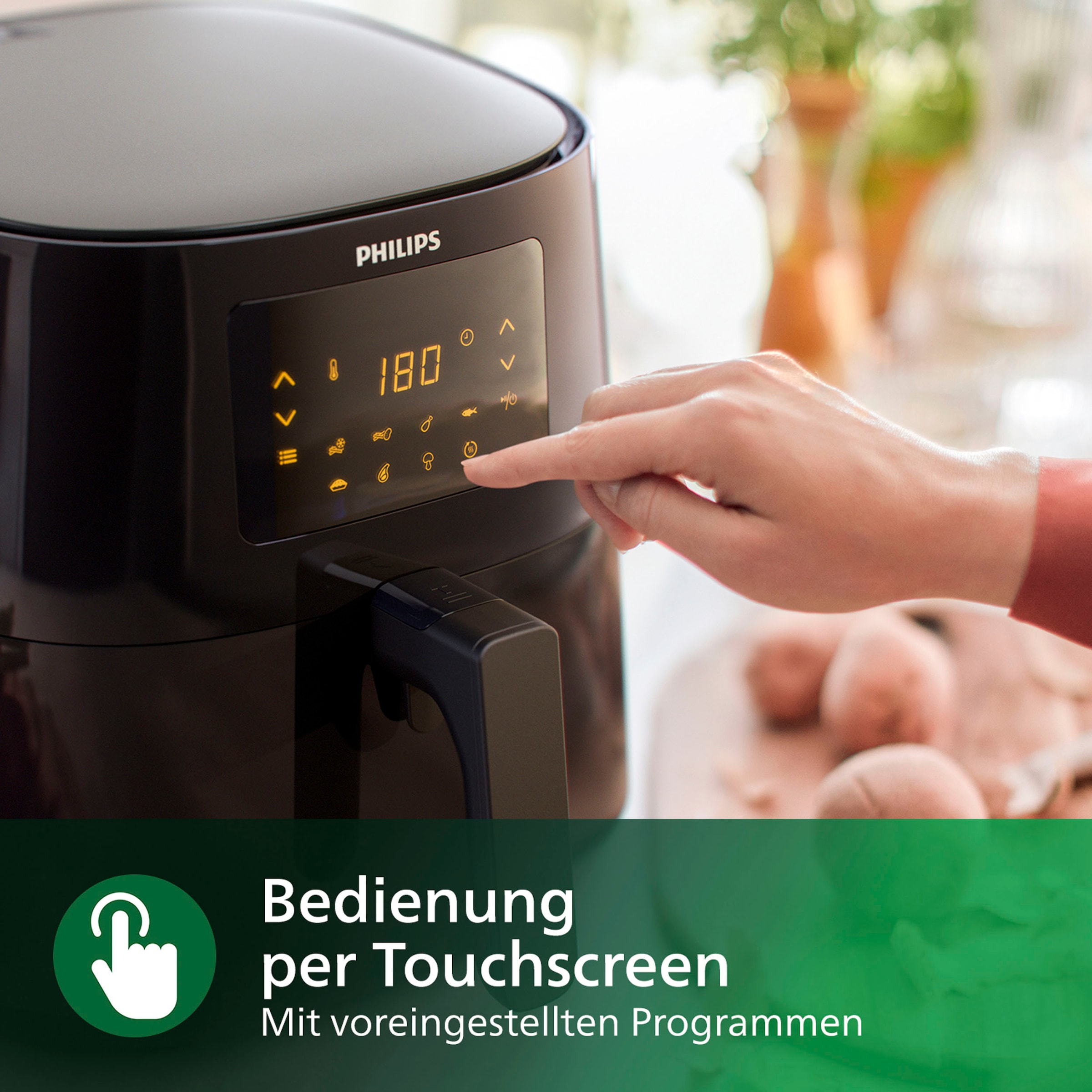 Philips Heißluftfritteuse »Airfryer L HD9252/90, 4,1 l«, 1400 W, mit 7 Voreinstellungen und Warmhaltefunktion, digitales Display