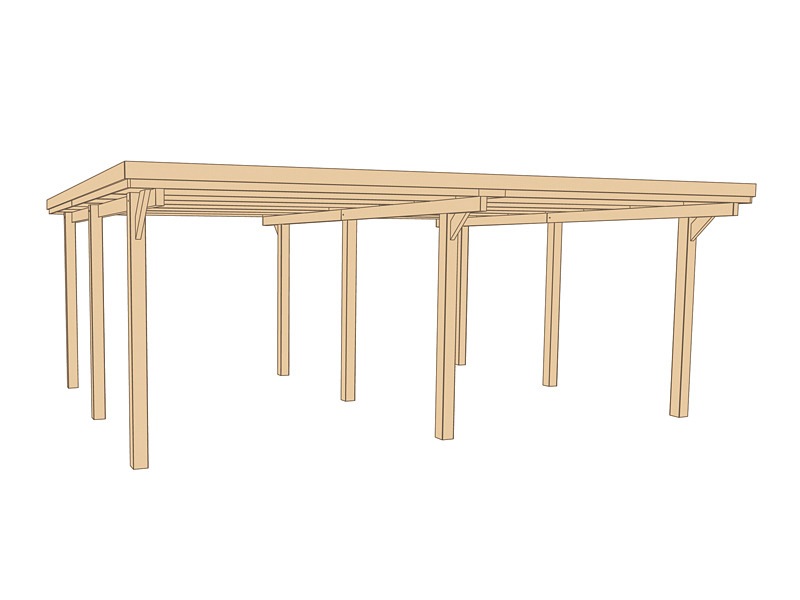 weka Doppelcarport »Optima 1«, Holz, 270 cm, braun