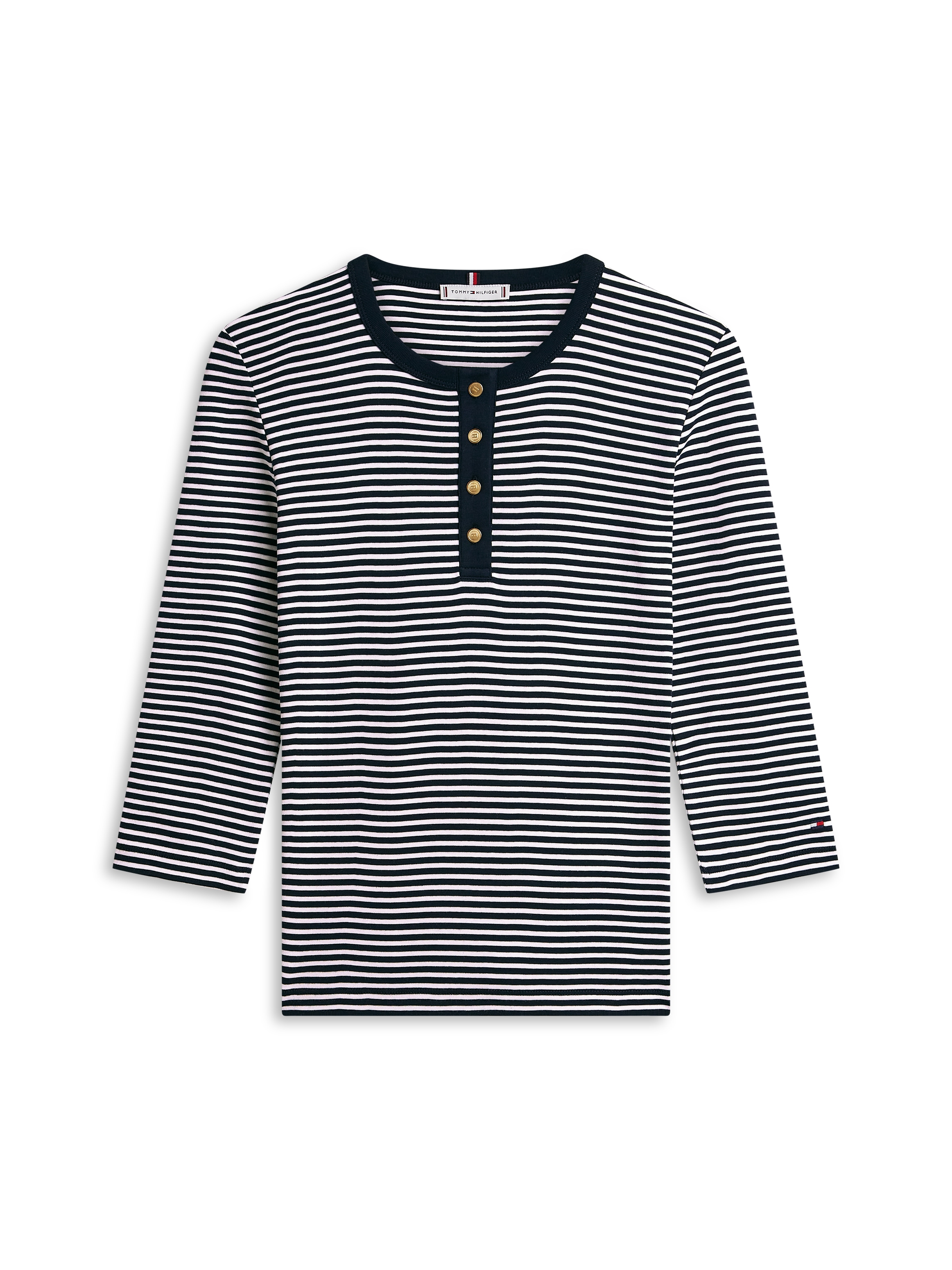 Tommy Hilfiger Langarmshirt »GOLD BUTTON SLIM HENLEY 3/4«