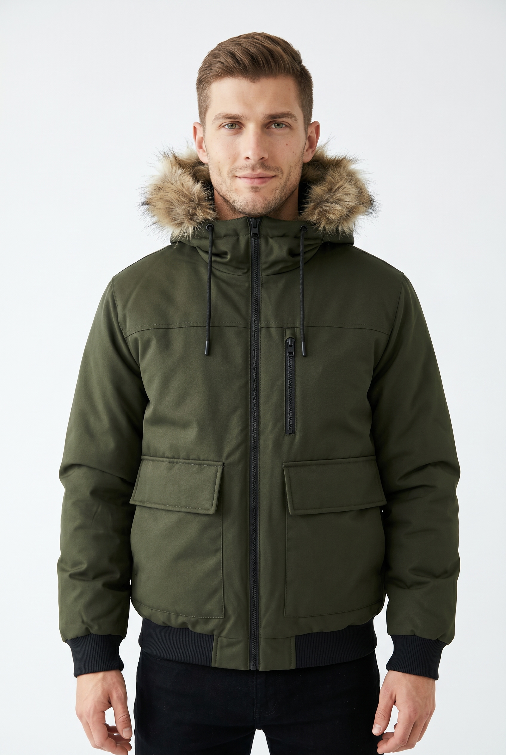Jack & Jones Bomberjacke »JJCHARLIE DETACHABLE FAUX FUR BOMBER« mit Kapuze