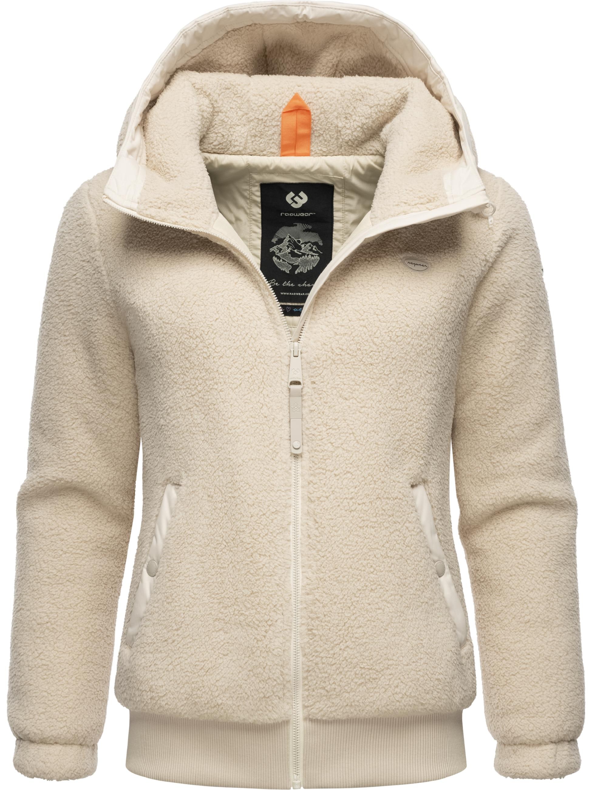 Ragwear Outdoorjacke »Übergangsjacke Cousy Short«, mit Kapuze, flauschige Übergangsjacke mit Teddyfell und Kapuze