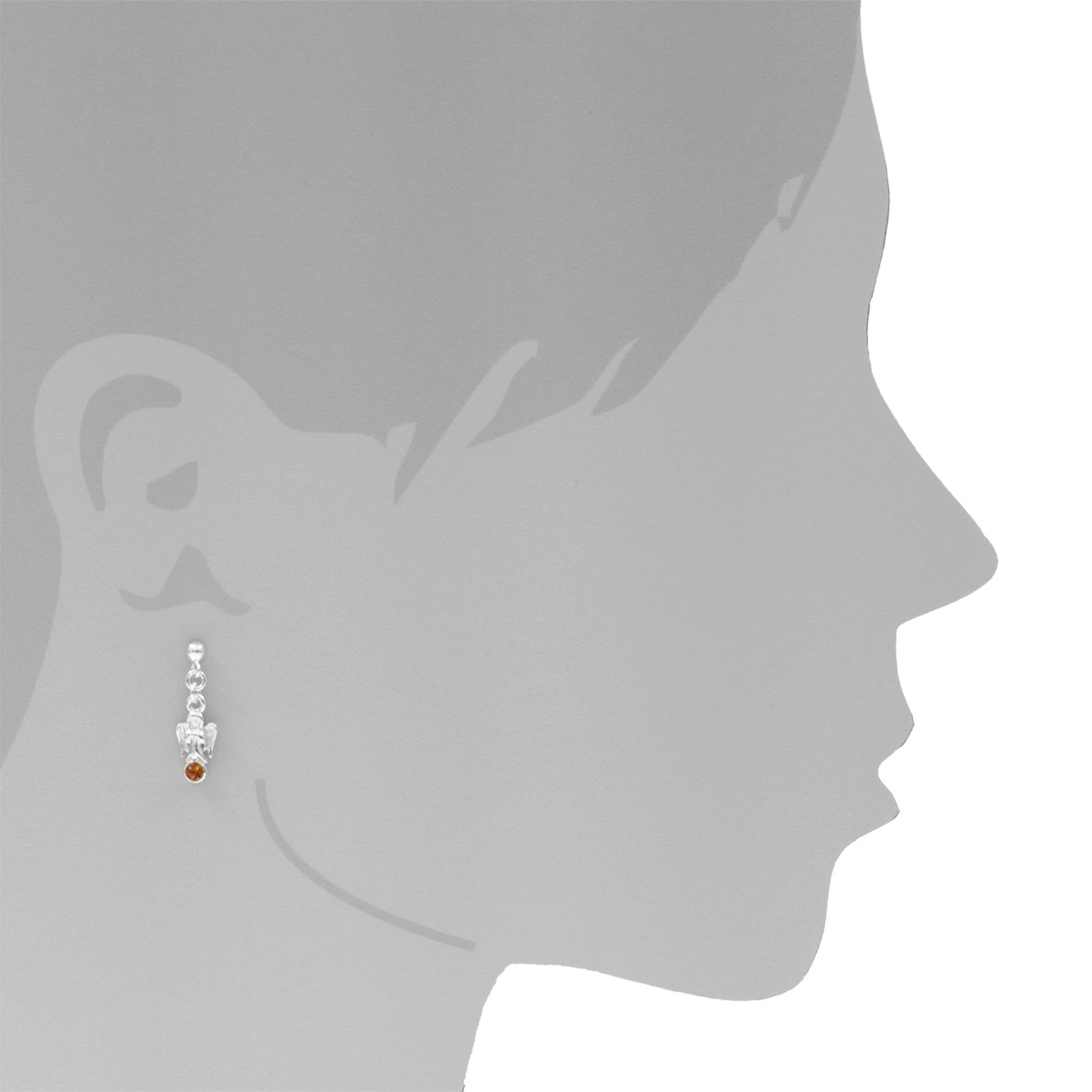 OSTSEE-SCHMUCK Paar Ohrhänger »- Engel - Silber 925/000 - Bernstein«