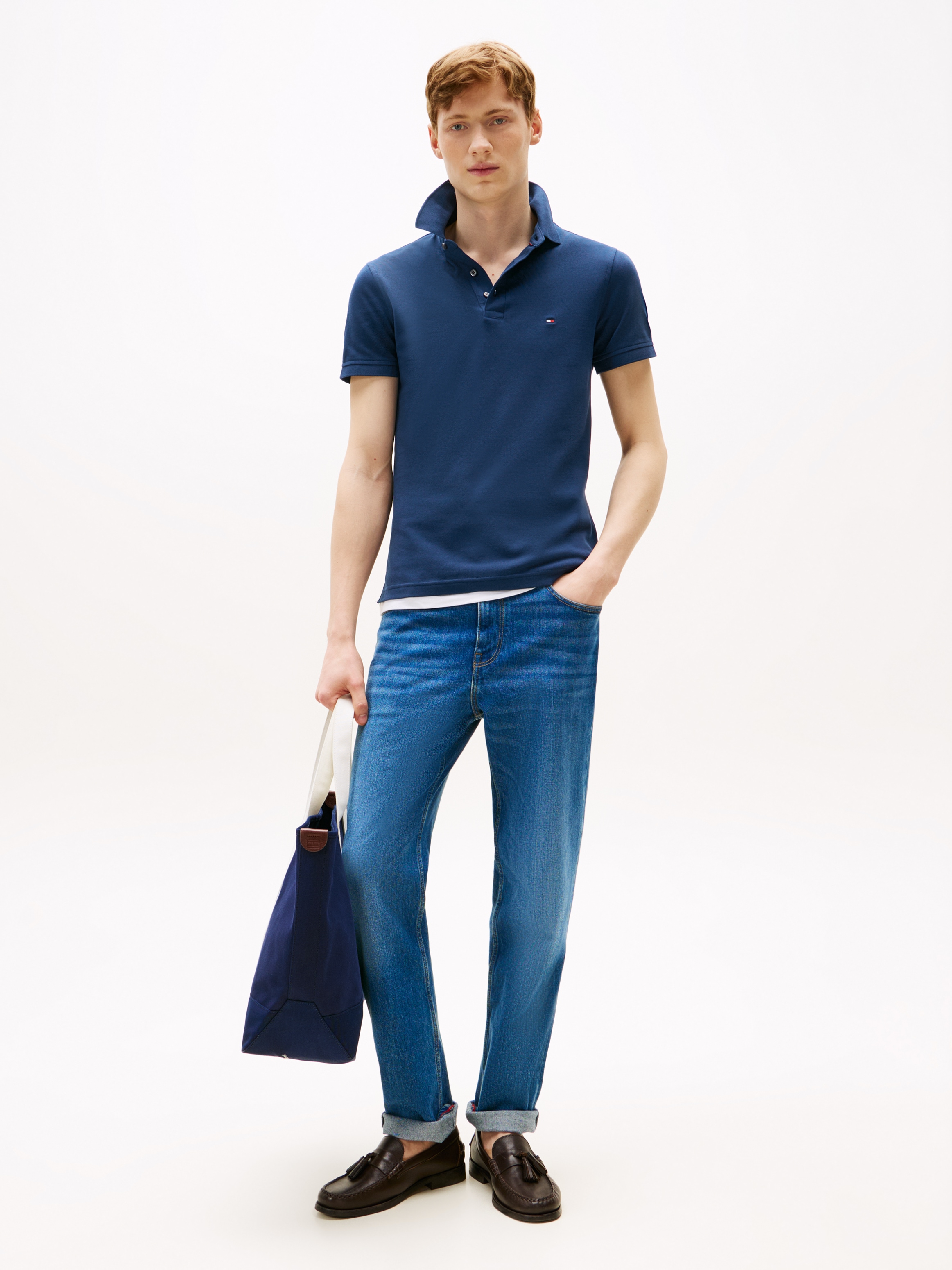 Tommy Hilfiger Poloshirt »1985 SLIM POLO«, Markenstickerei, aus Baumwoll-Piqué