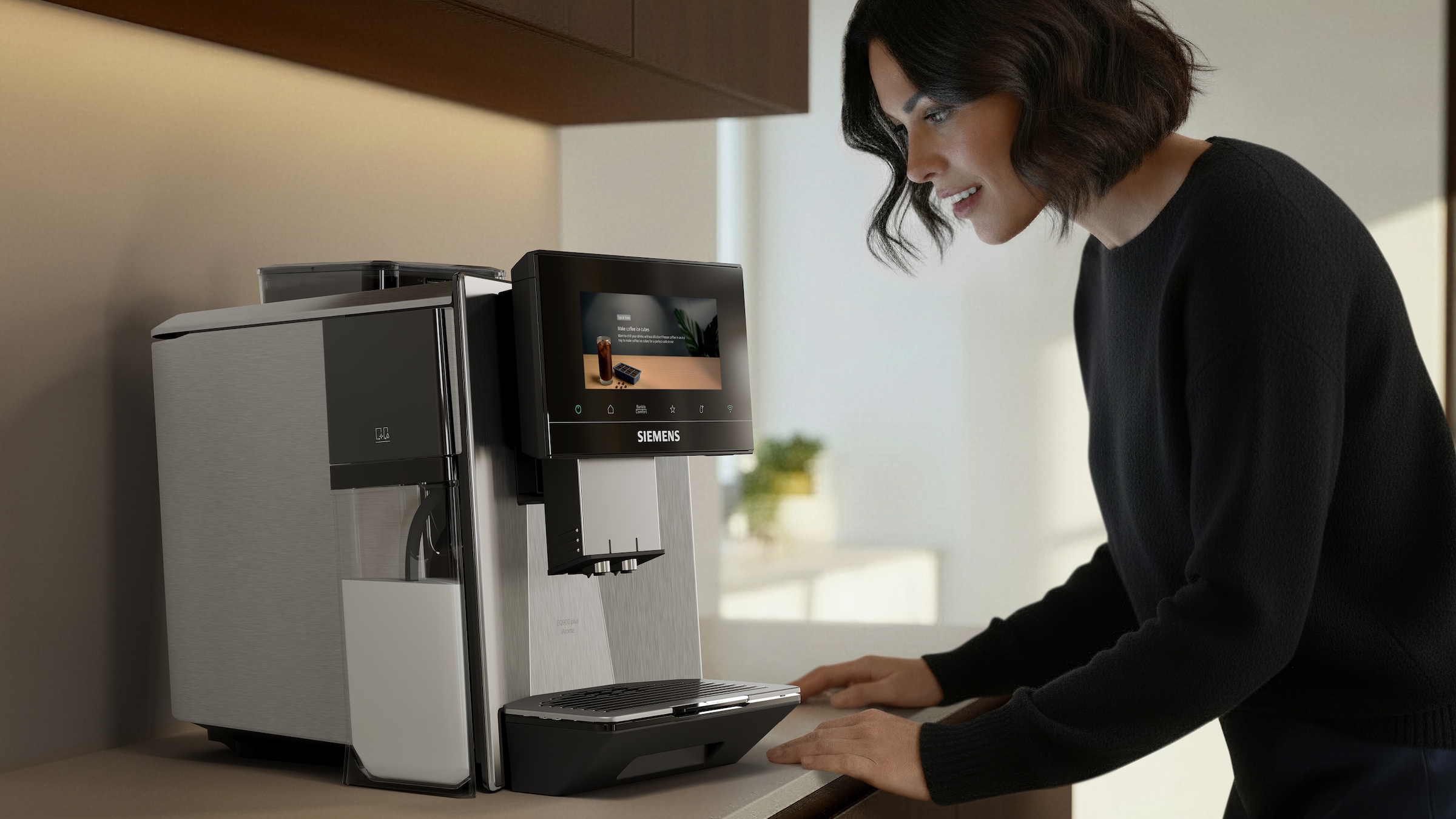 SIEMENS Kaffeevollautomat »EQ900 TQ923EZ3, autom. Reinigung, 41 versch. Getränke, XL-Getränke« farbiges 6.8'' TFT-Display, individuelle Aromaeinstellung, Edelstahl