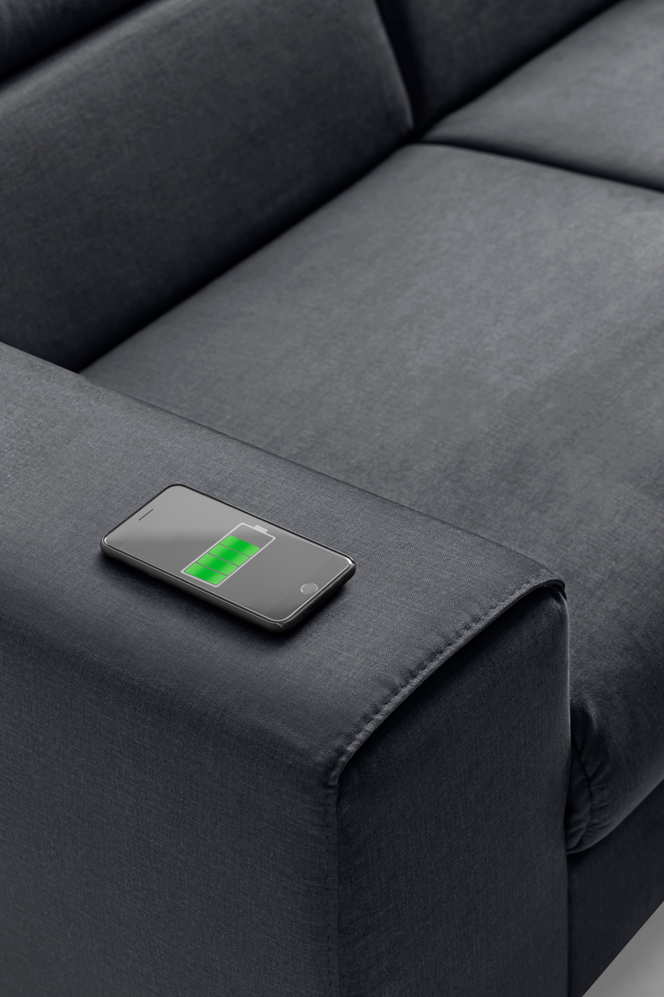 COTTA Polstergarnitur »Morven L-Form«, (Set), Set bestehend aus: Ecksofa mit Kopfteilverstellung & Hocker