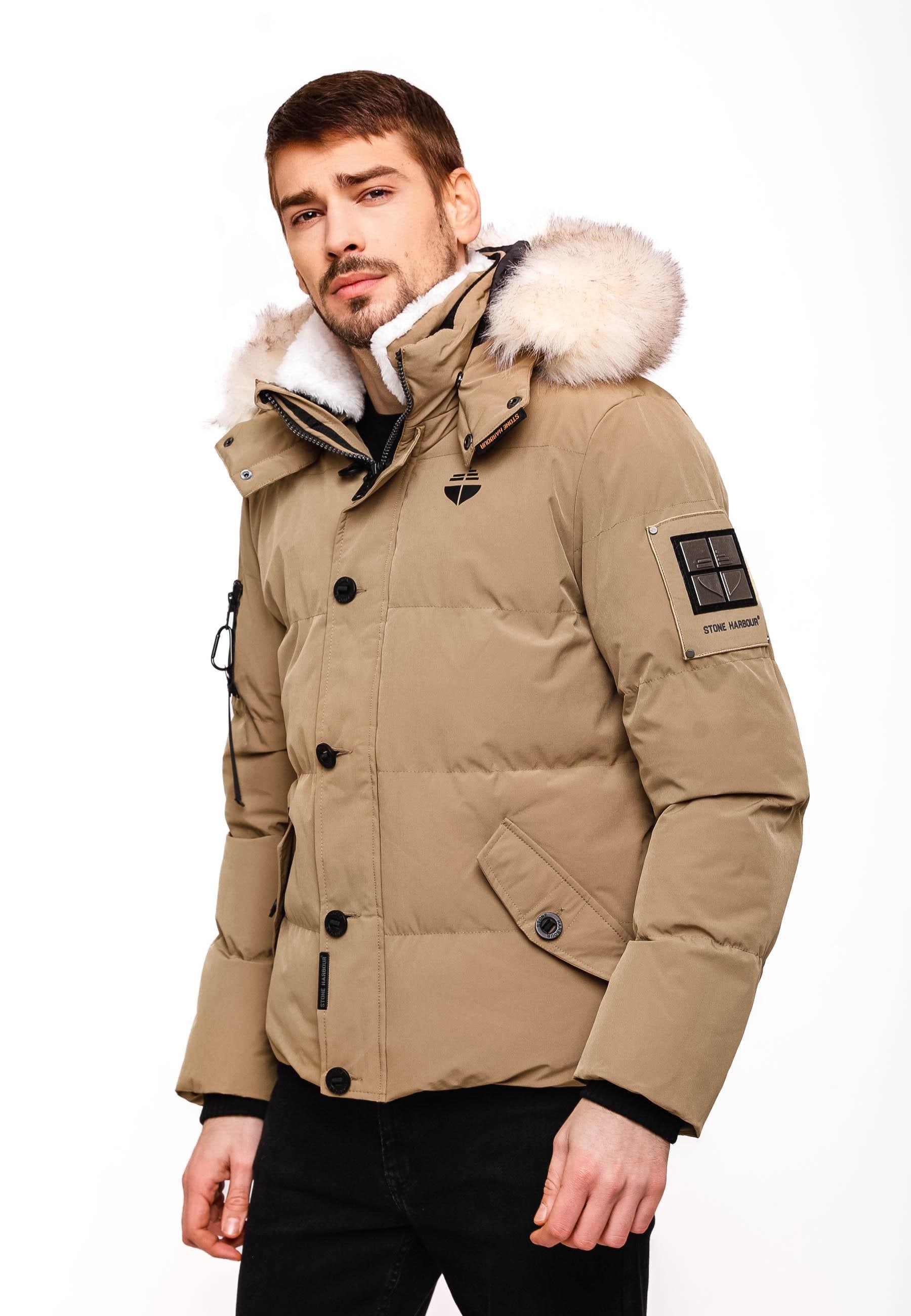 Stone Harbour Wintermantel »Winterjacke Halvaar«, stylischer Winterparka mit abnehmbarer Kapuze