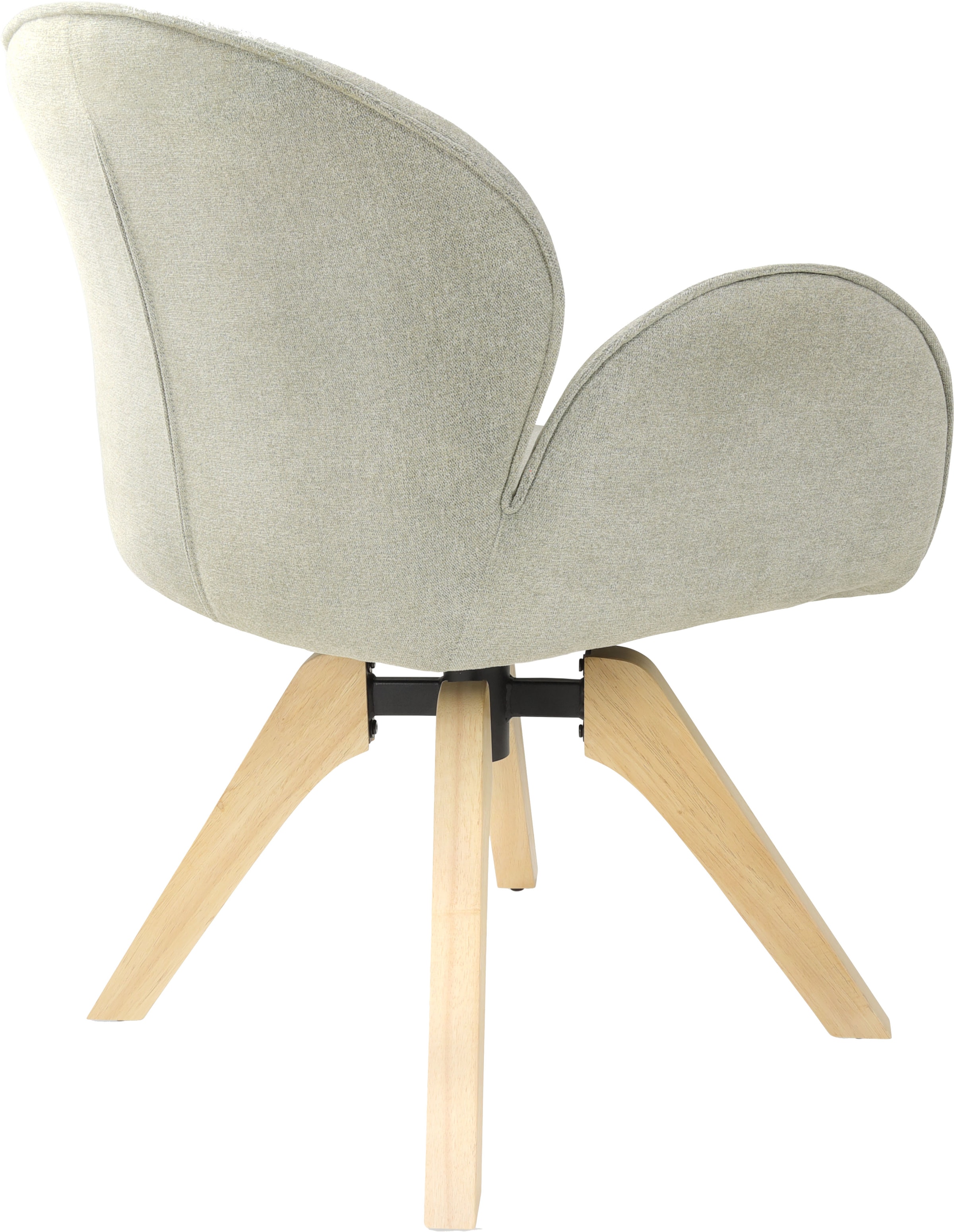 TOM TAILOR HOME Armlehnstuhl »WINGS ARMCHAIR«, (Set), 2 St., Chenille, mit Armlehnen, drehbar, Rückholfunktion, Massivholzgestell