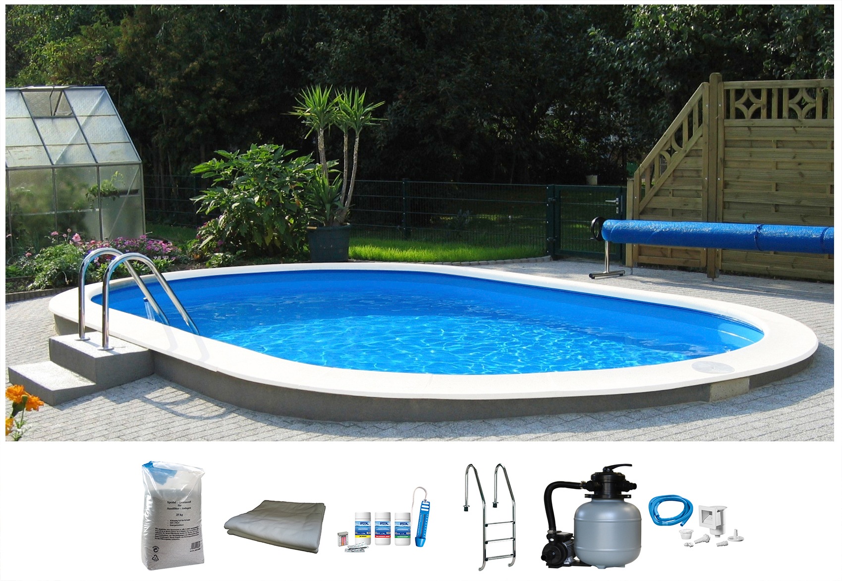 BWT MY POOL Ovalpool »Premium«, (Set), 7-tlg., BxLxH: 300x490x120 cm