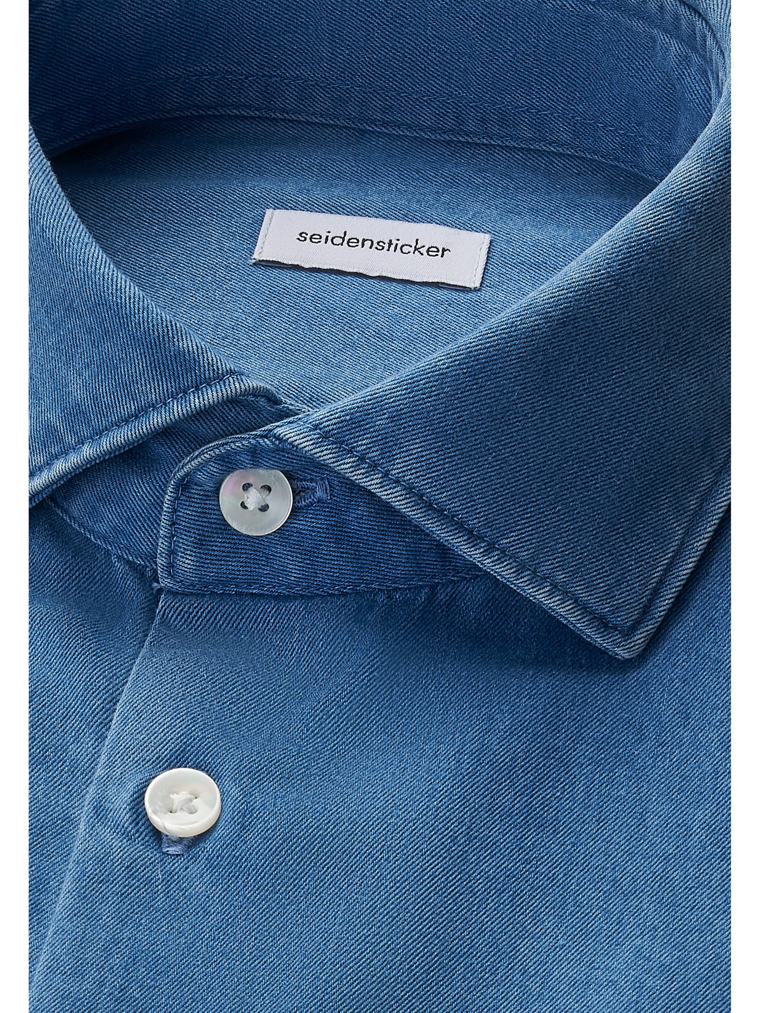 seidensticker Jeanshemd Slim 1/1 Kentkragen Denim
