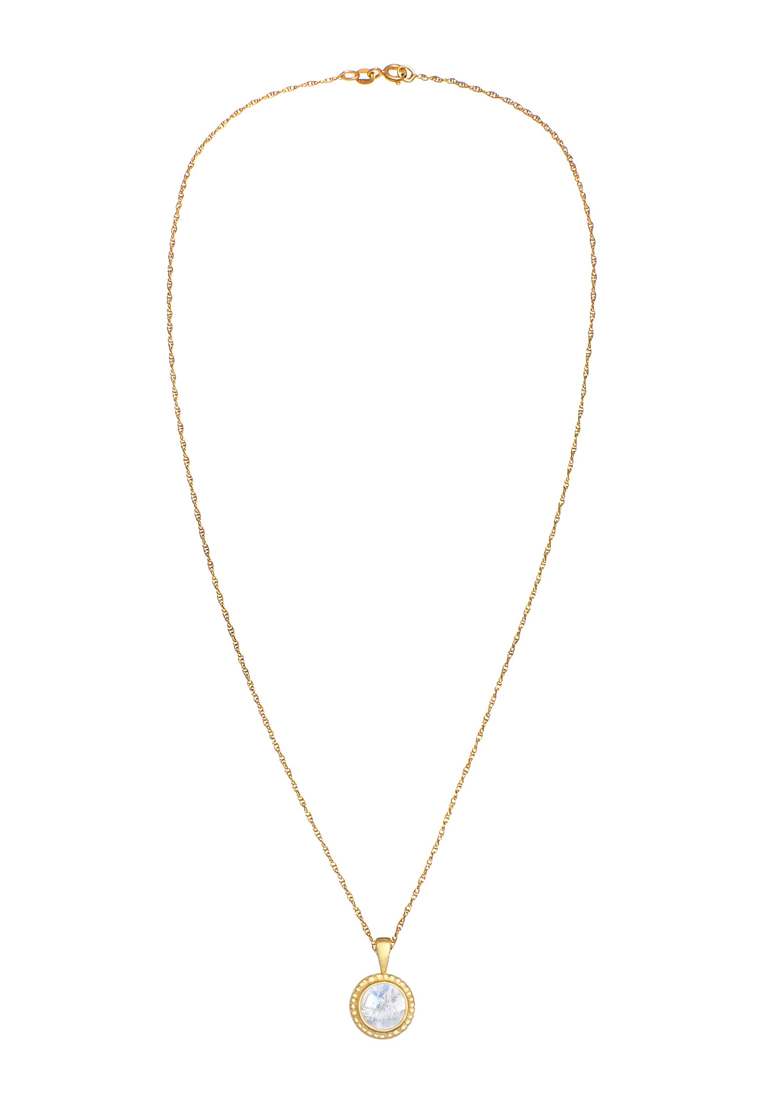 Nenalina Silberkette »Halskette Mondstein Boho Gedreht Basic 925 Silber«