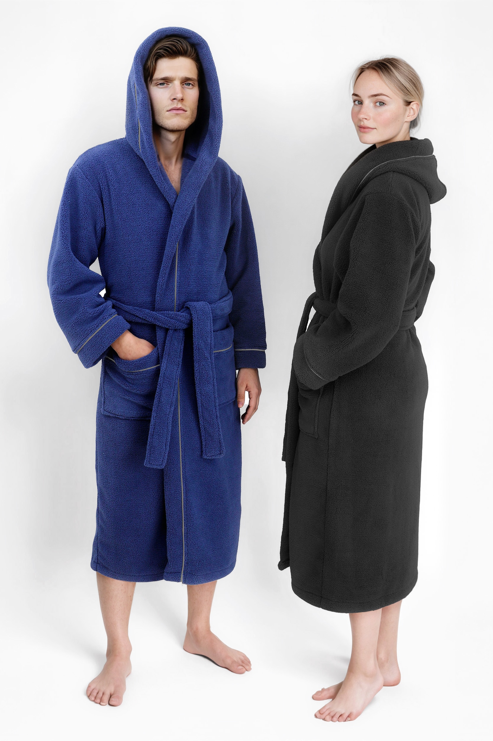 OTTO home Unisex-Bademantel »Lillou, ideal für Sauna & Spa, Hotelbademantel, Morgenmantel« 1 Stk. kuschelig weicher Fleece, plüsch, für Damen und Herren, XS-3XL