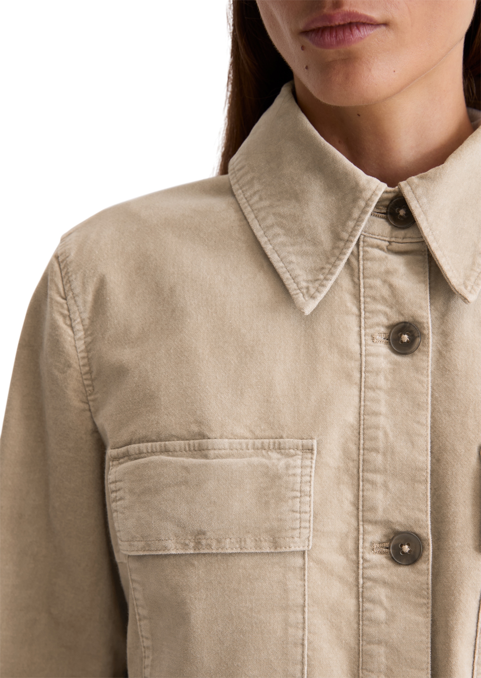 Marc O'Polo Kurzjacke aus Samt, , regular fit, aus Organic-Cotton-Viskose-Stretch