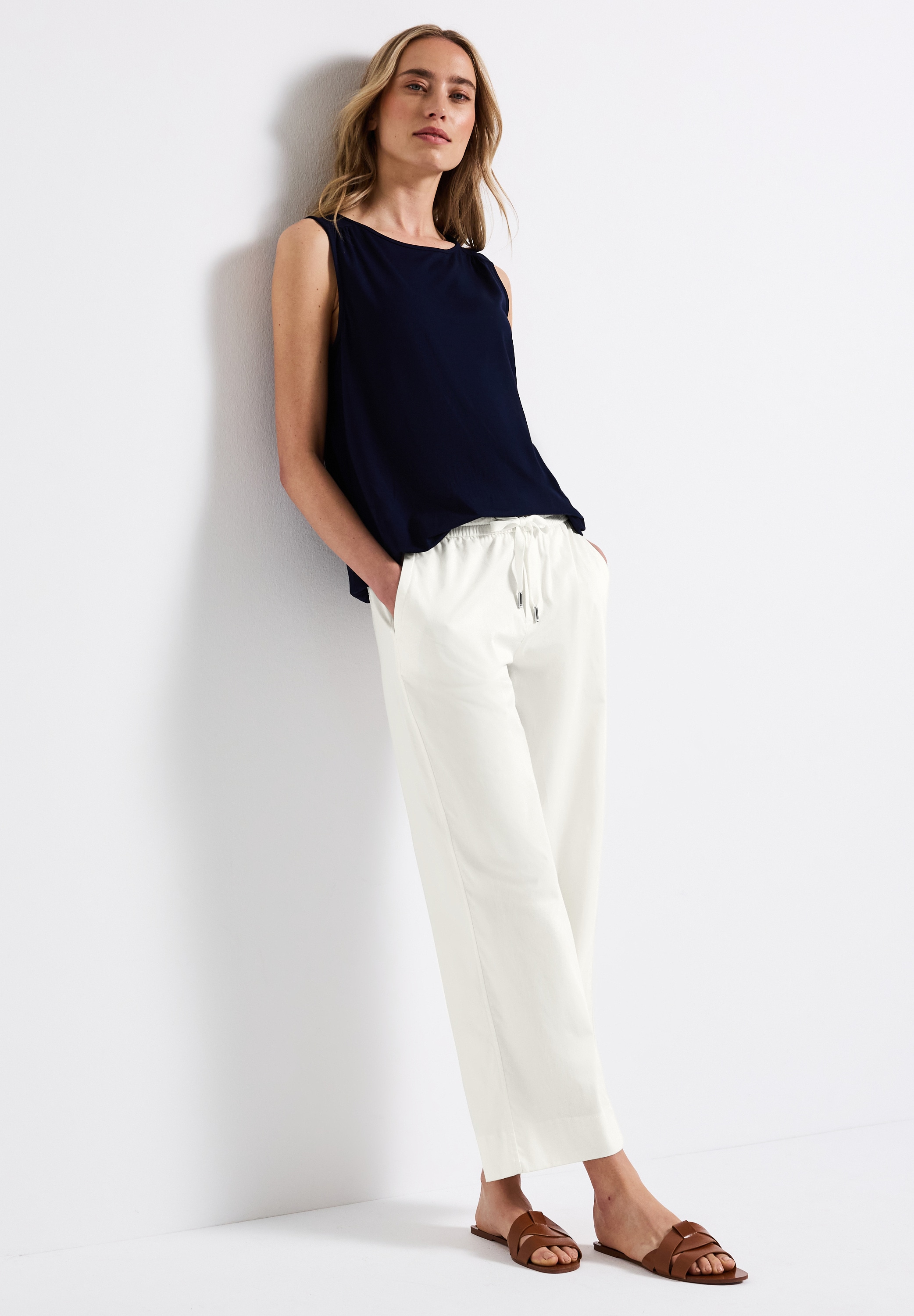 STREET ONE Stoffhose, Sommerhose mit elastischem Bund