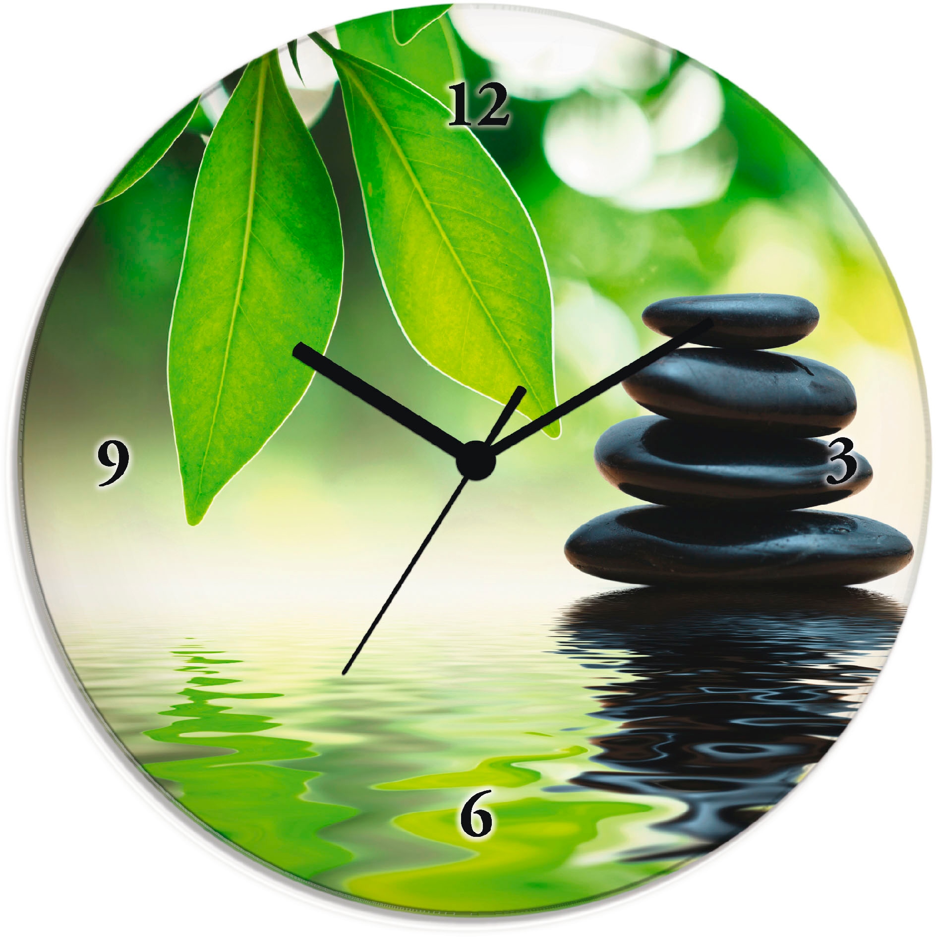 Wanduhr »Zen Steinpyramide auf Wasseroberfläche«, wahlweise mit Quarz- oder...