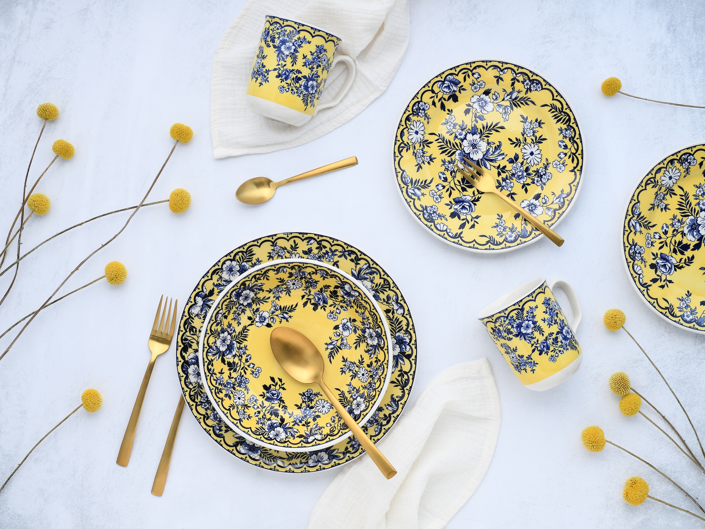 CreaTable Kombiservice »Geschirr-Set Ming Flower«, (Set, 16 tlg., Kaffeeservice und Tafelservice im Set, für 4 Personen), Service, traditionelle, fernöstliche Motive, 16 Teile, für 4 Personen