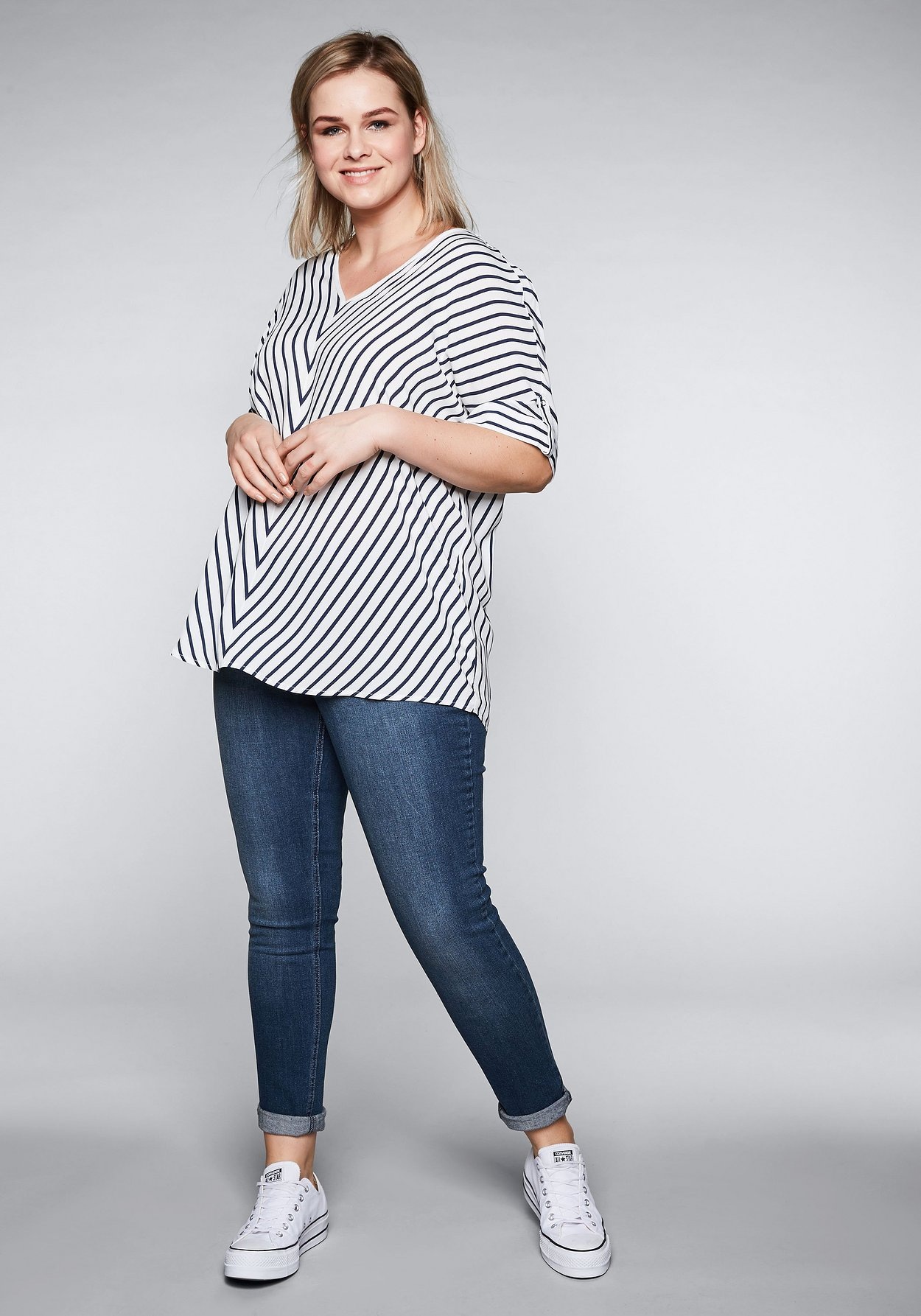 Sheego Tunika »Tunika in Oversize-Form mit Streifen«