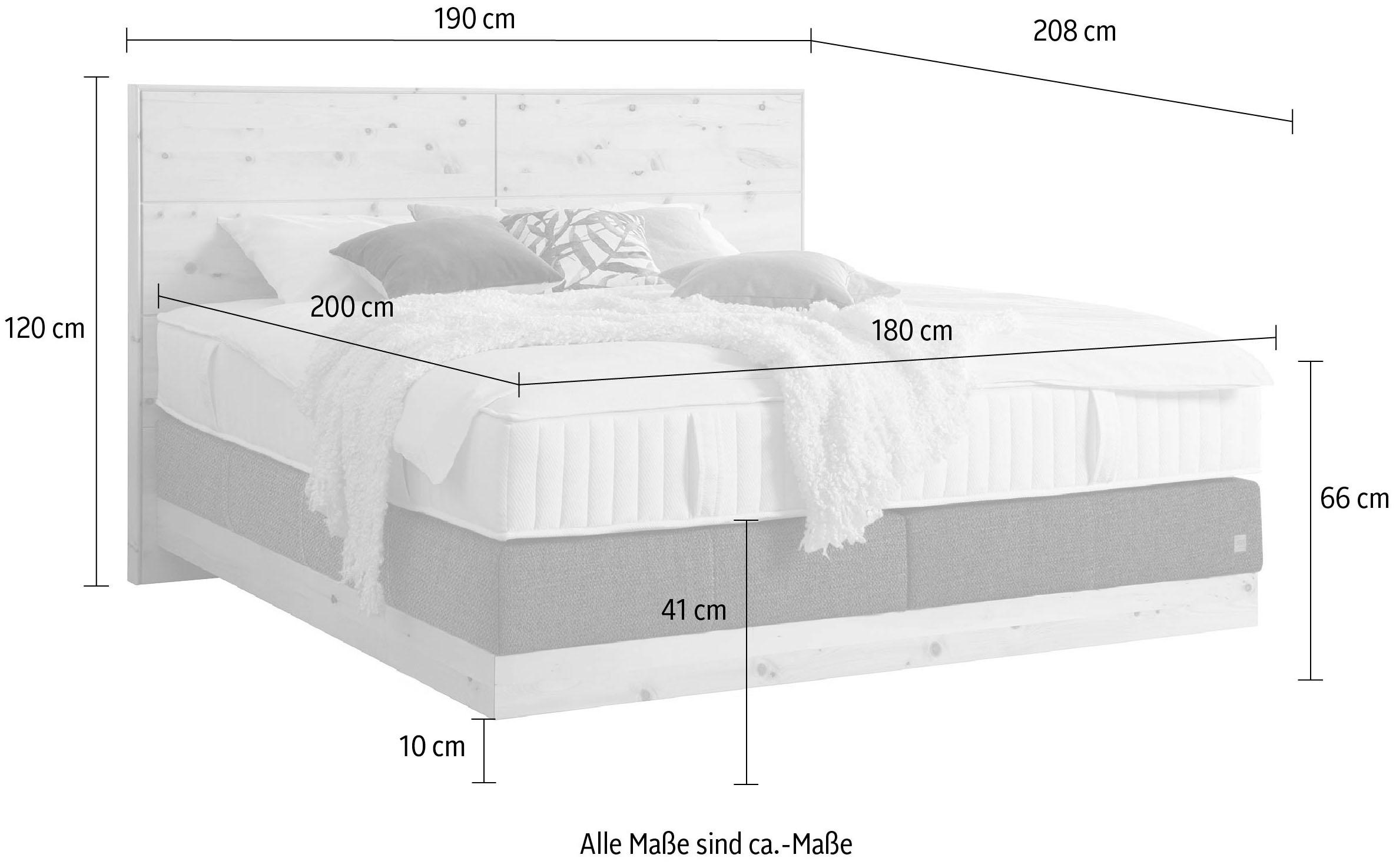 alina Boxspringbett »Chalet«, Grand Comfort TF 1000 PM, Zirbenholz natur geölt