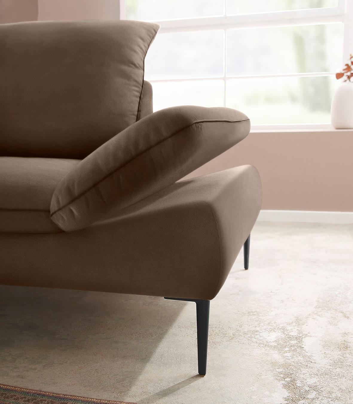 W.SCHILLIG Ecksofa »enjoy&MORE, Designsofa, elegant und bequem, L-Form«, Sitztiefenverstellung, Füße schwarz pulverbeschichtet, Breite 294 cm