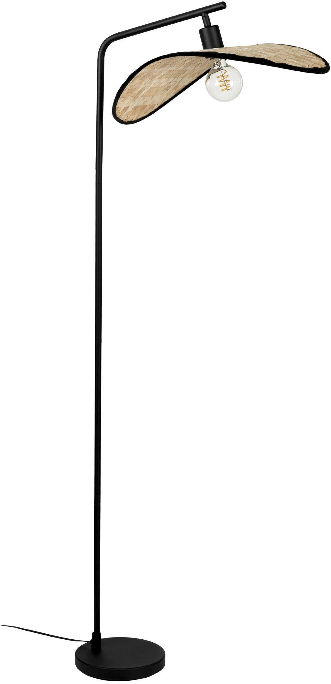 EGLO Stehlampe »Marywell Stehleuchte, Wohnzimmerlampe aus Bambus und Metall, Lampe« E27 1 Stk. Stehleuchte - L55,5 x B34,5 x H159,5 cm - schwarz - 1X40W exkl.