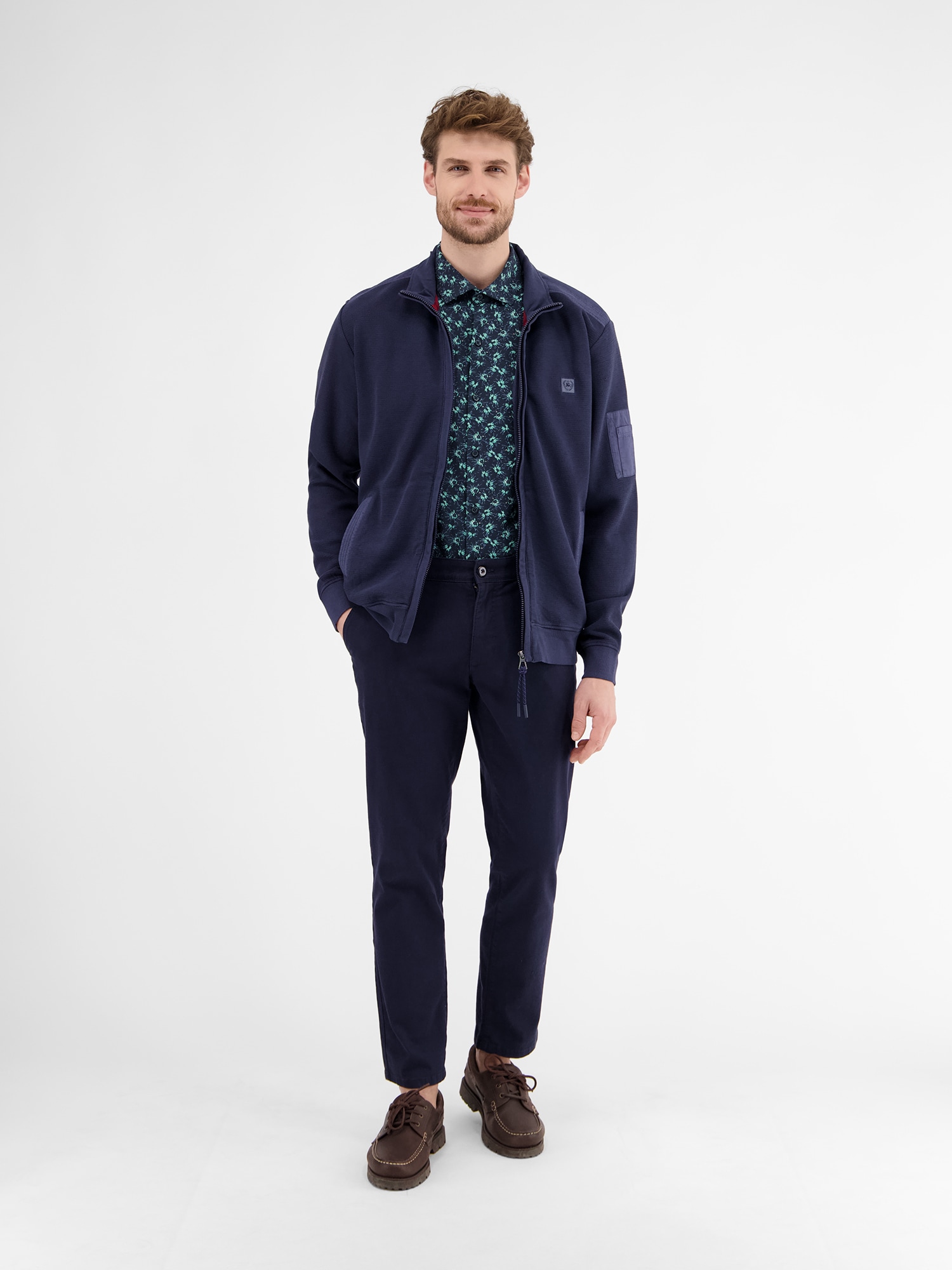 LERROS Kurzarmhemd »Herren Jerseyhemd, floral gemustert«