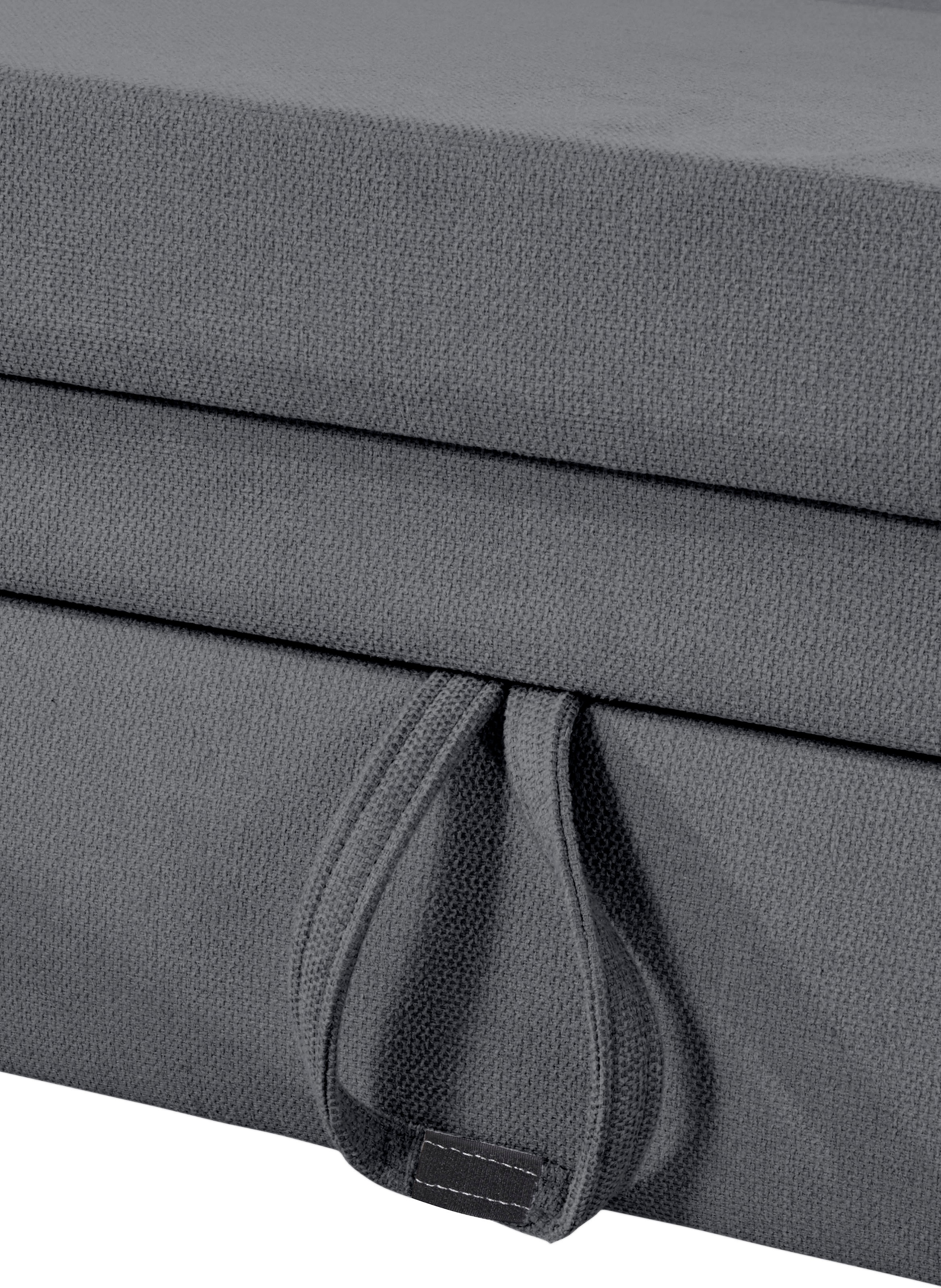 Places of Style Ecksofa »Lolland L-Form«, Wahlweise mit Bettfunktion und Stauraum, auch mit abwischbarem Bezug