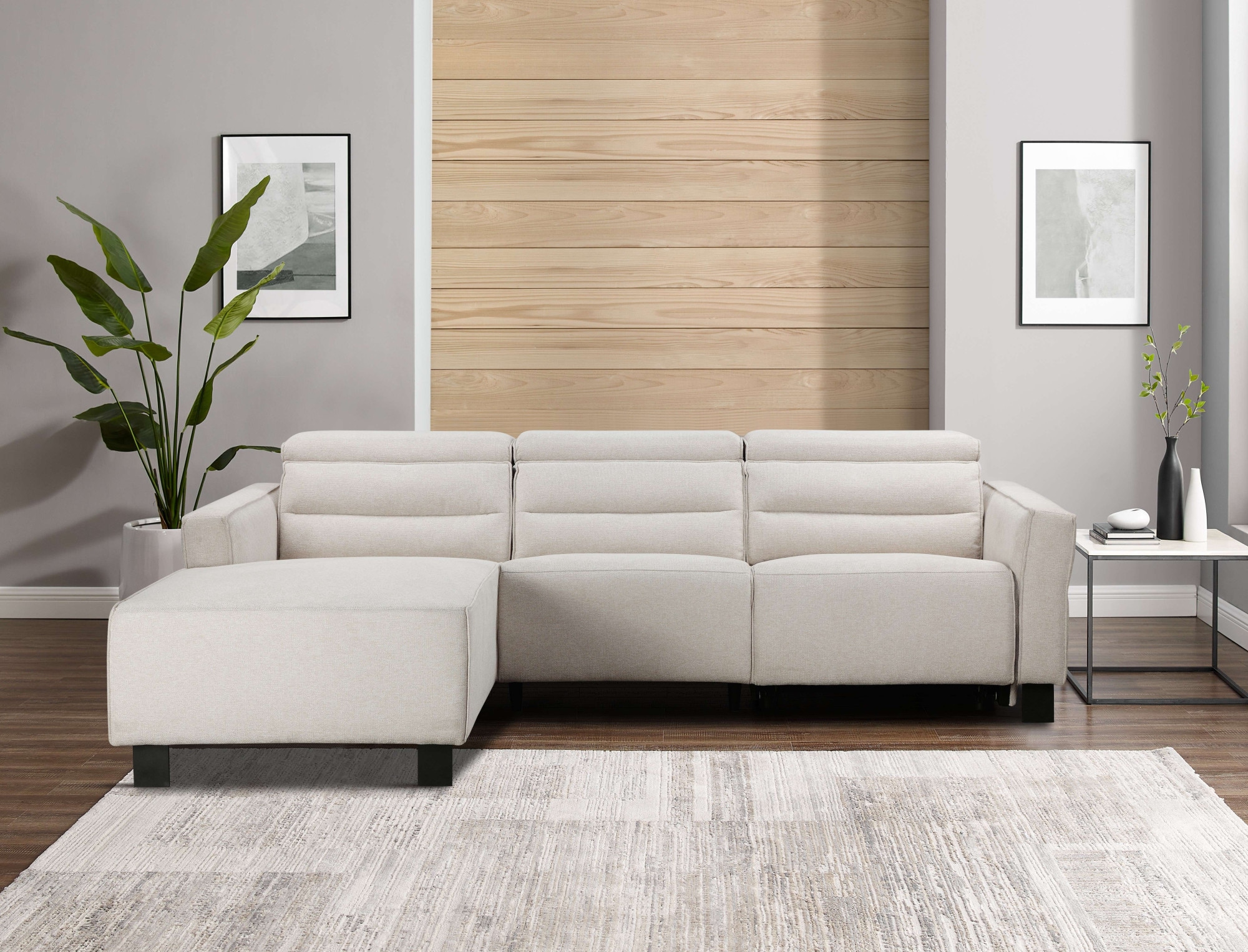 Places of Style Ecksofa »Carpari, L-Form, 263 cm, manuelle o. elektrische Relaxfunktion,«, USB A/C und Kopfteilverstellung