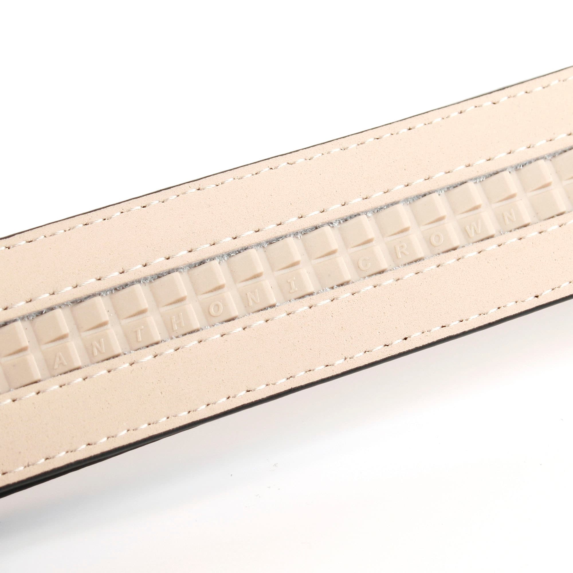 Anthoni Crown Ledergürtel, Elegante Schließe mit Oberfläche aus Hartglas